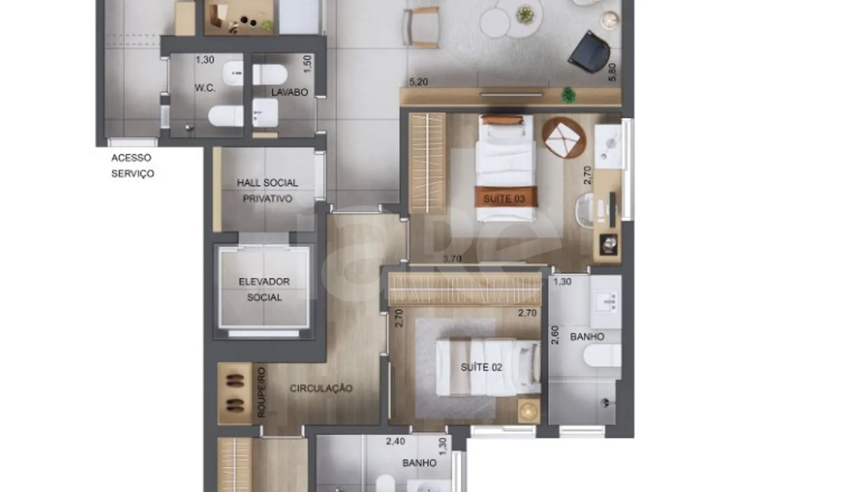 Planta — Apartamento 126,11 m²