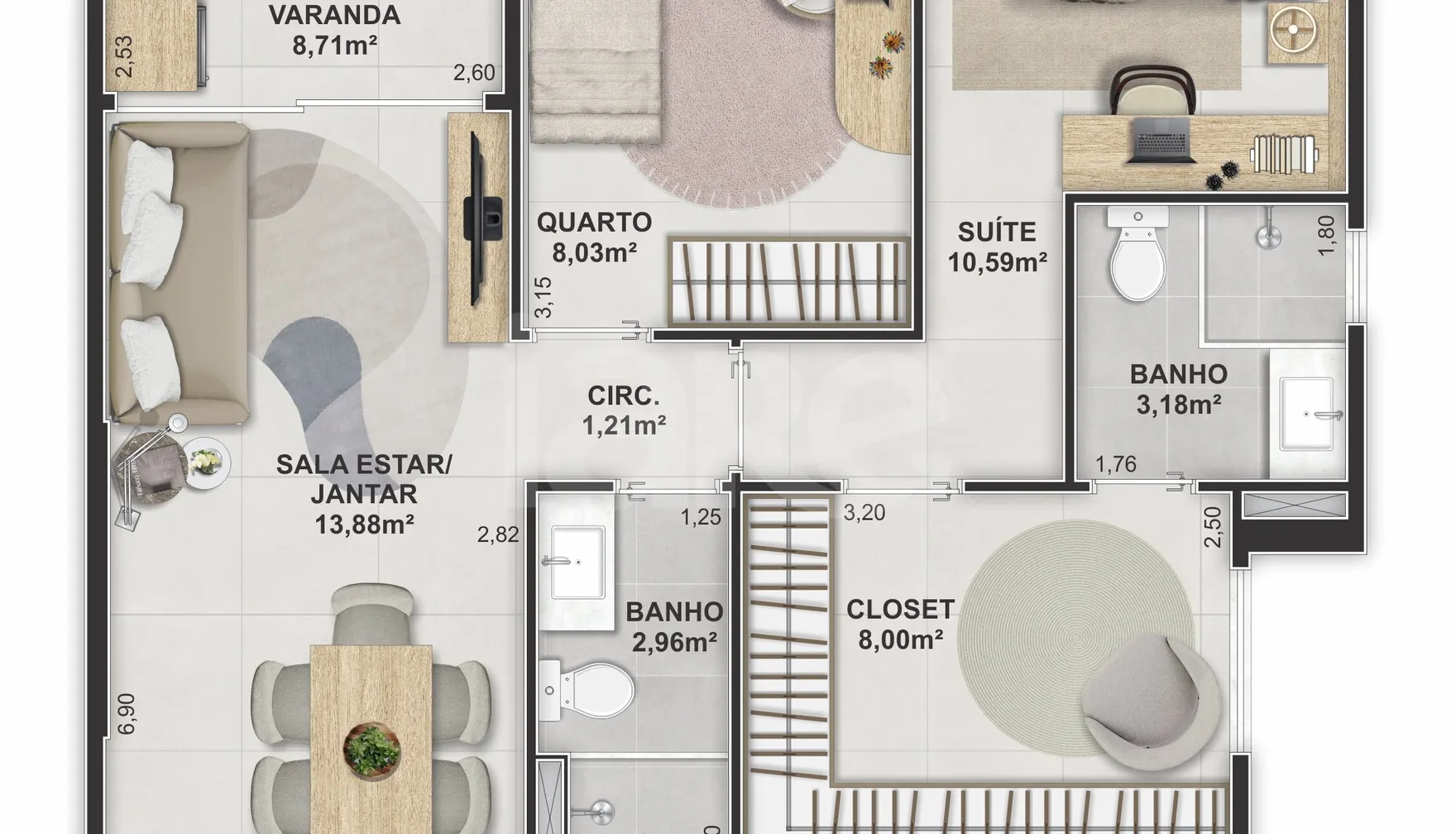 Planta — Garden 102,2 m²
