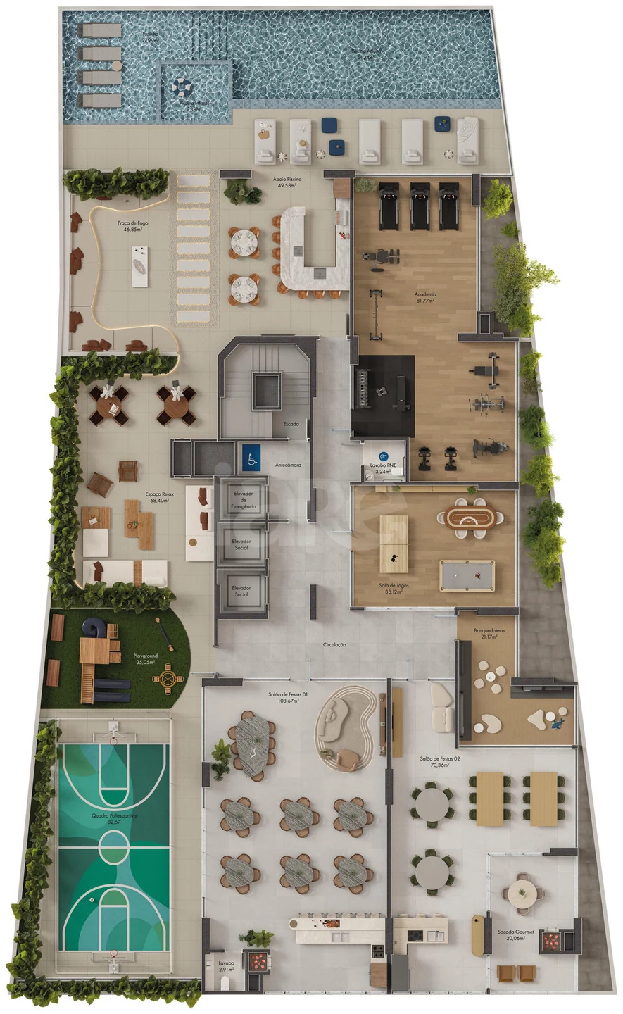 Planta — Pavimento lazer