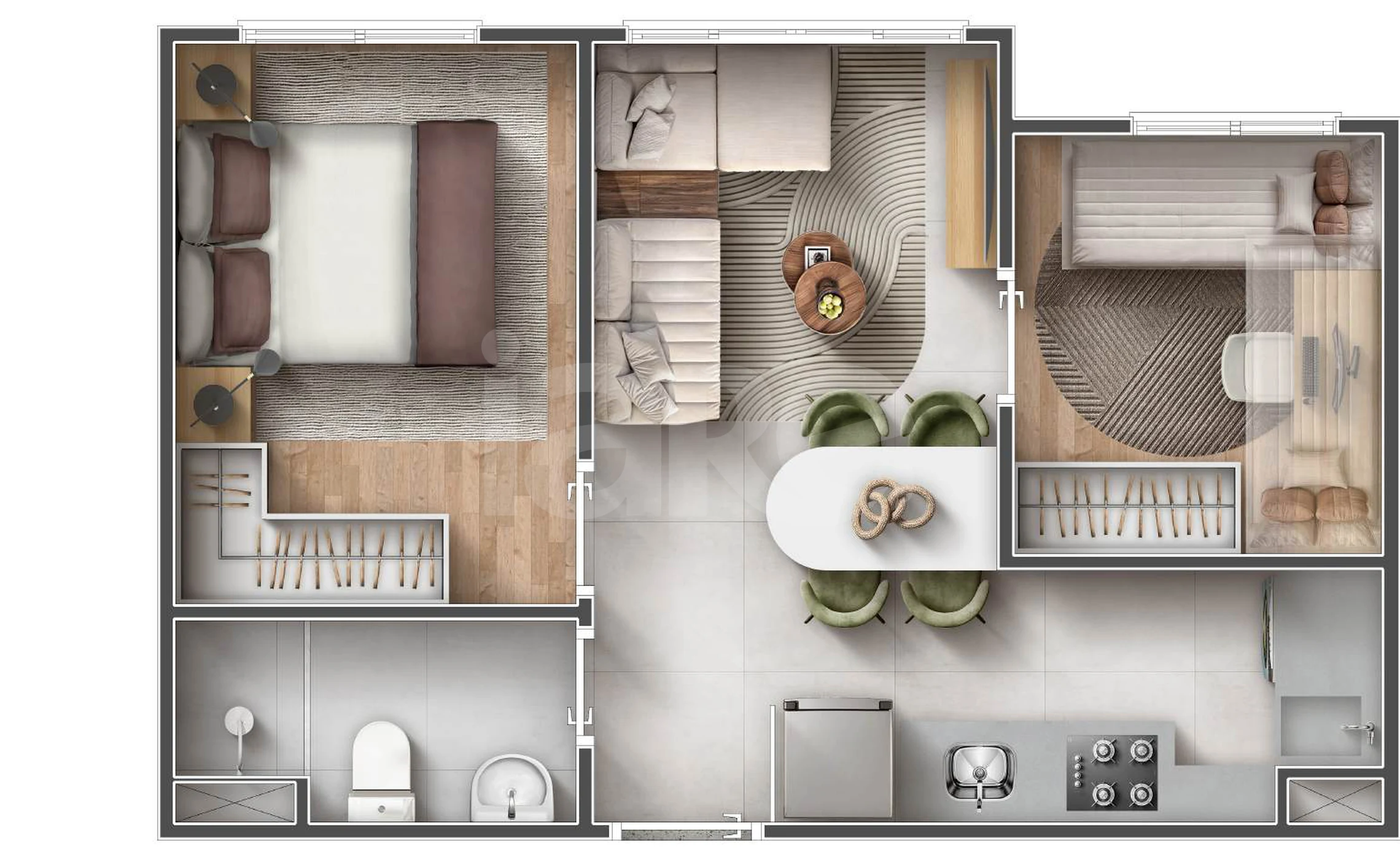 Planta — Apartamento 34,69 m²
