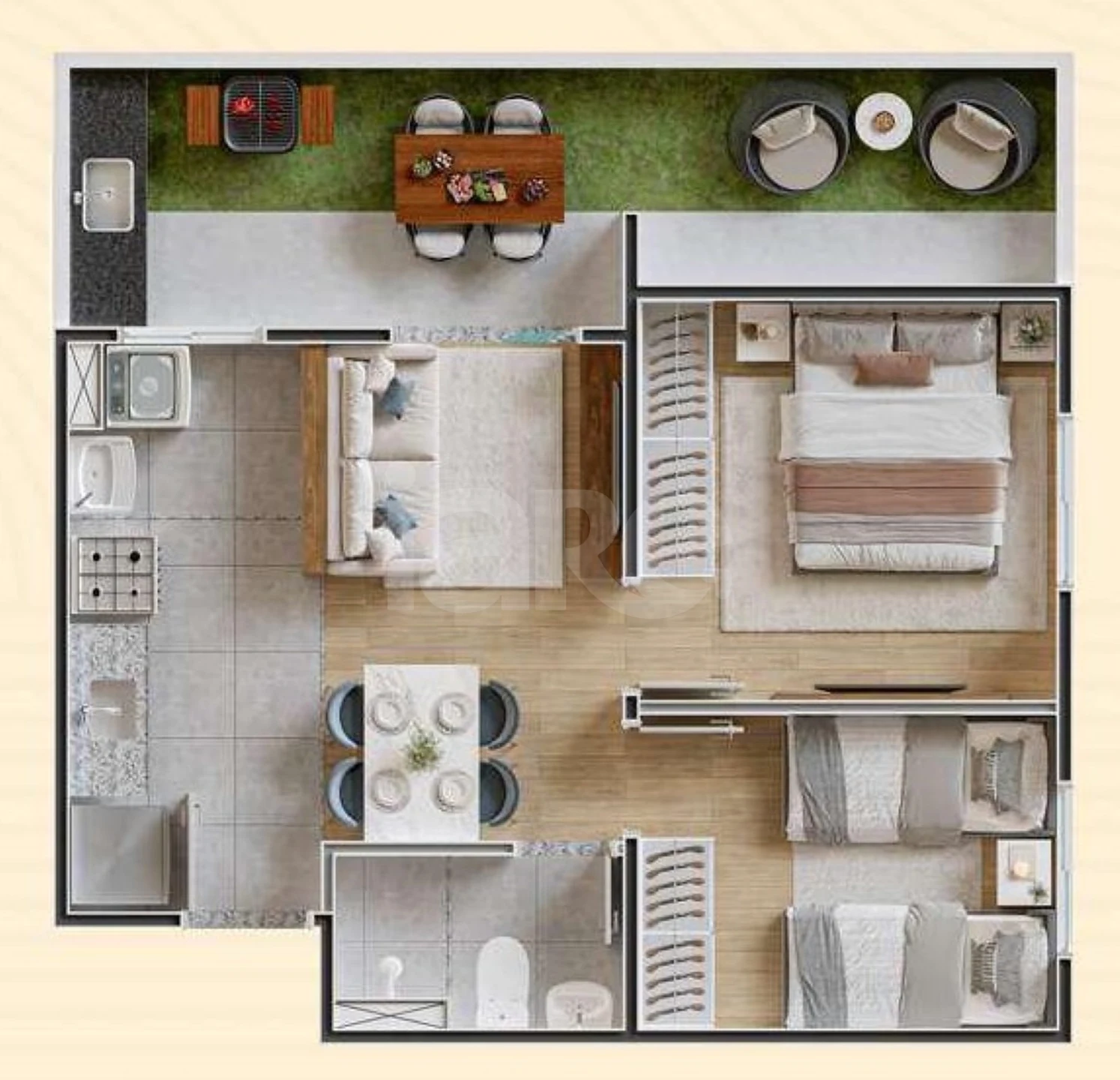 Planta — Garden 47,02 m²