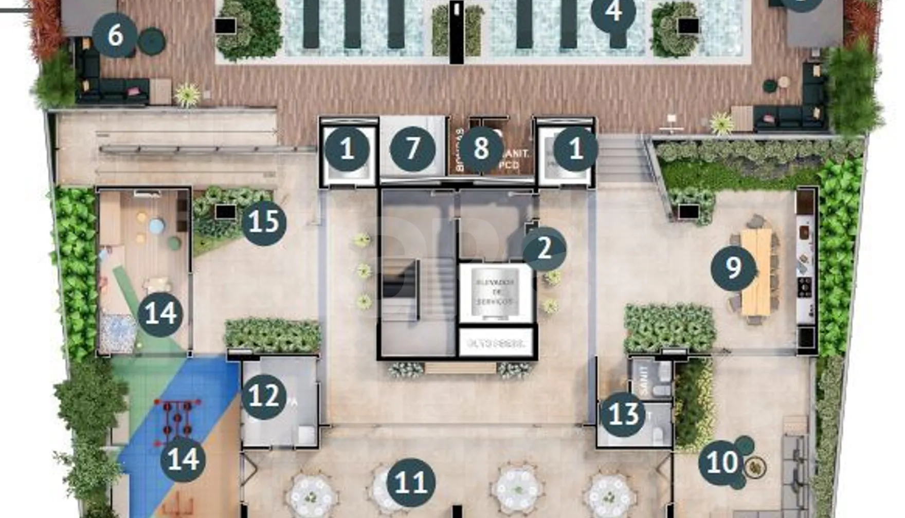 Planta — Pavimento lazer 1