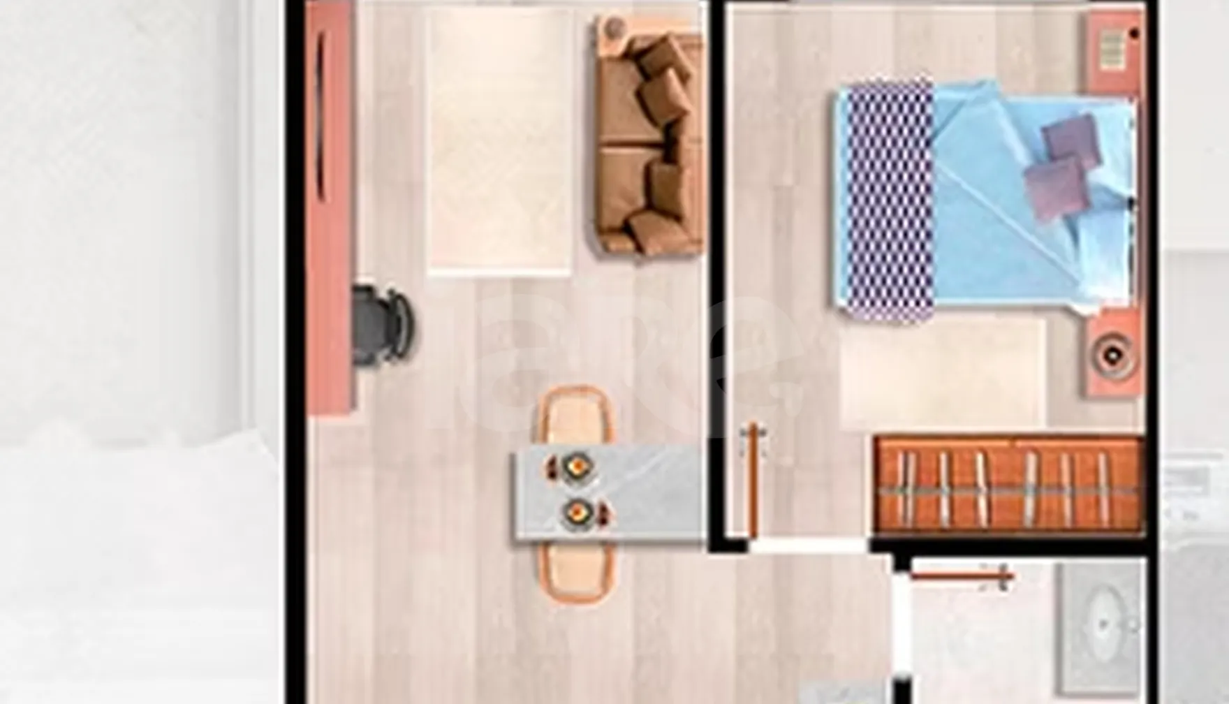 Planta — Studio 27,54 m²