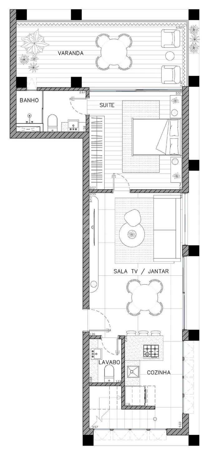 Planta — Cobertura Duplex 137,66 m²