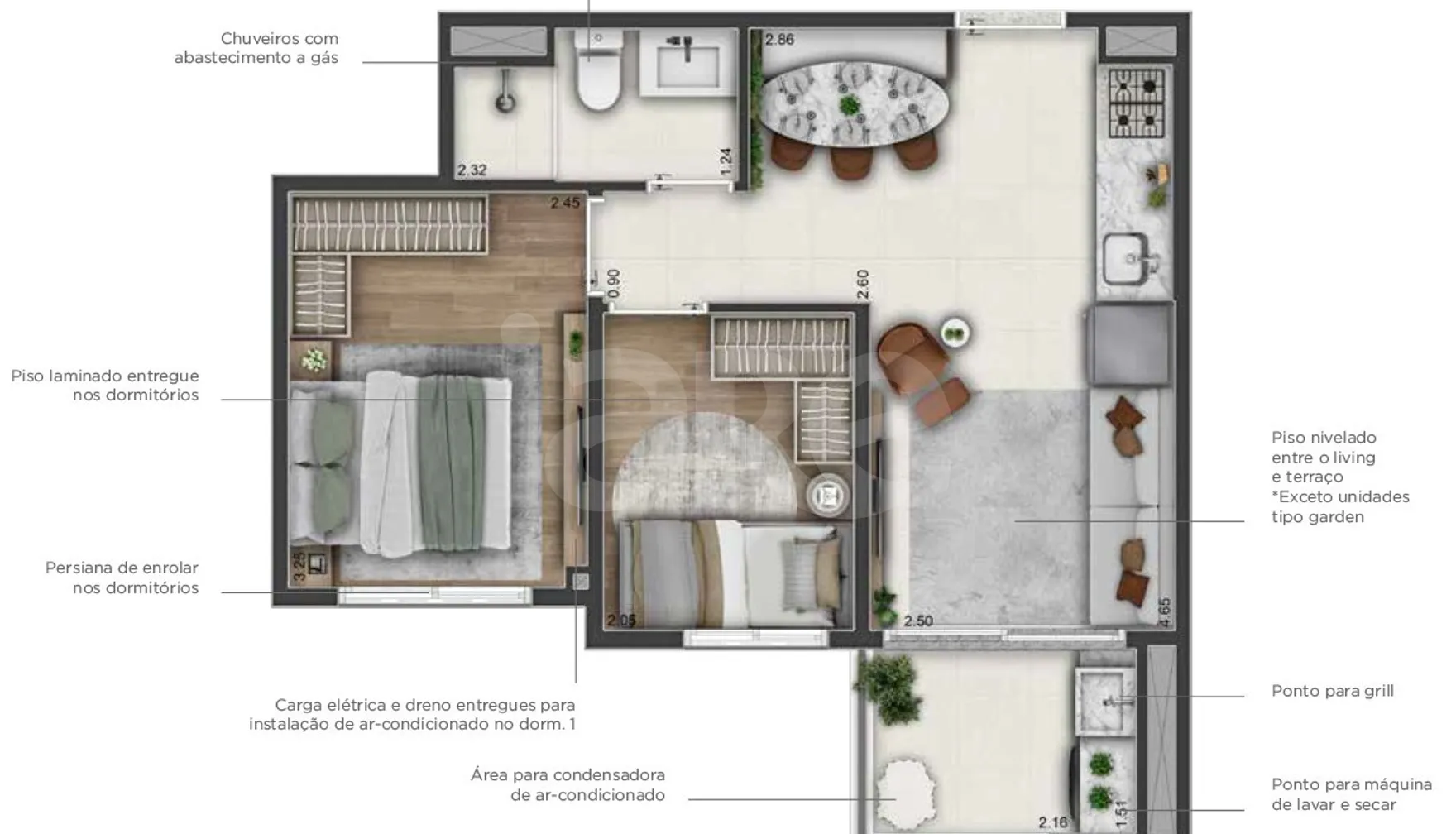 Planta — Apartamento 40,98 m²