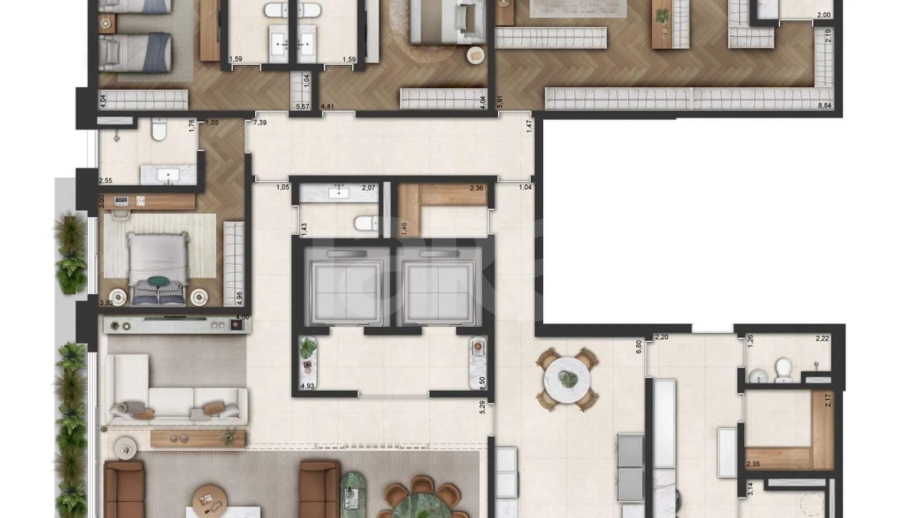 Planta — Apartamento 331,05 m²