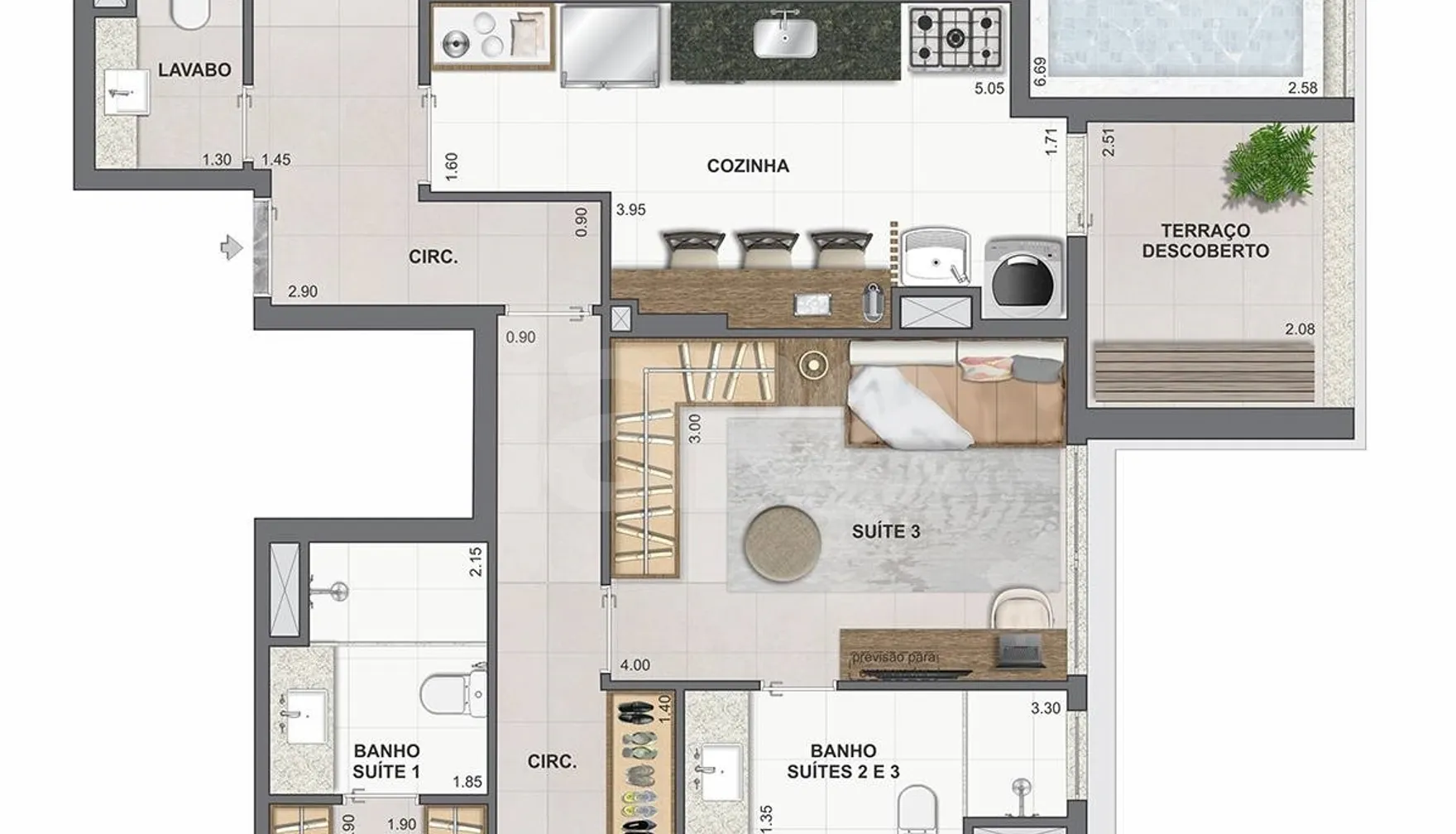 Planta — Cobertura Horizontal 186,1 m²
