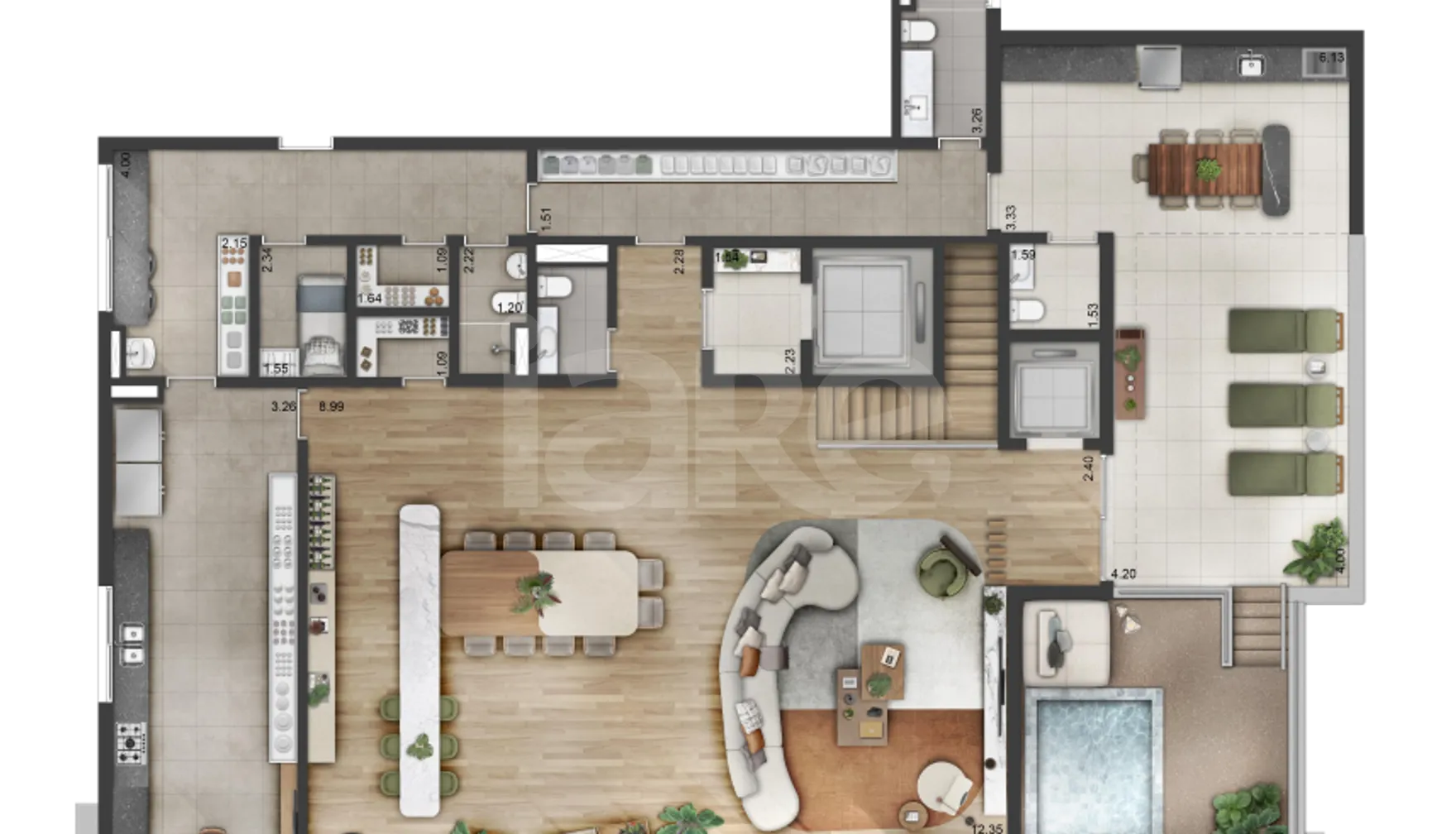 Planta — Cobertura Duplex 640 m²