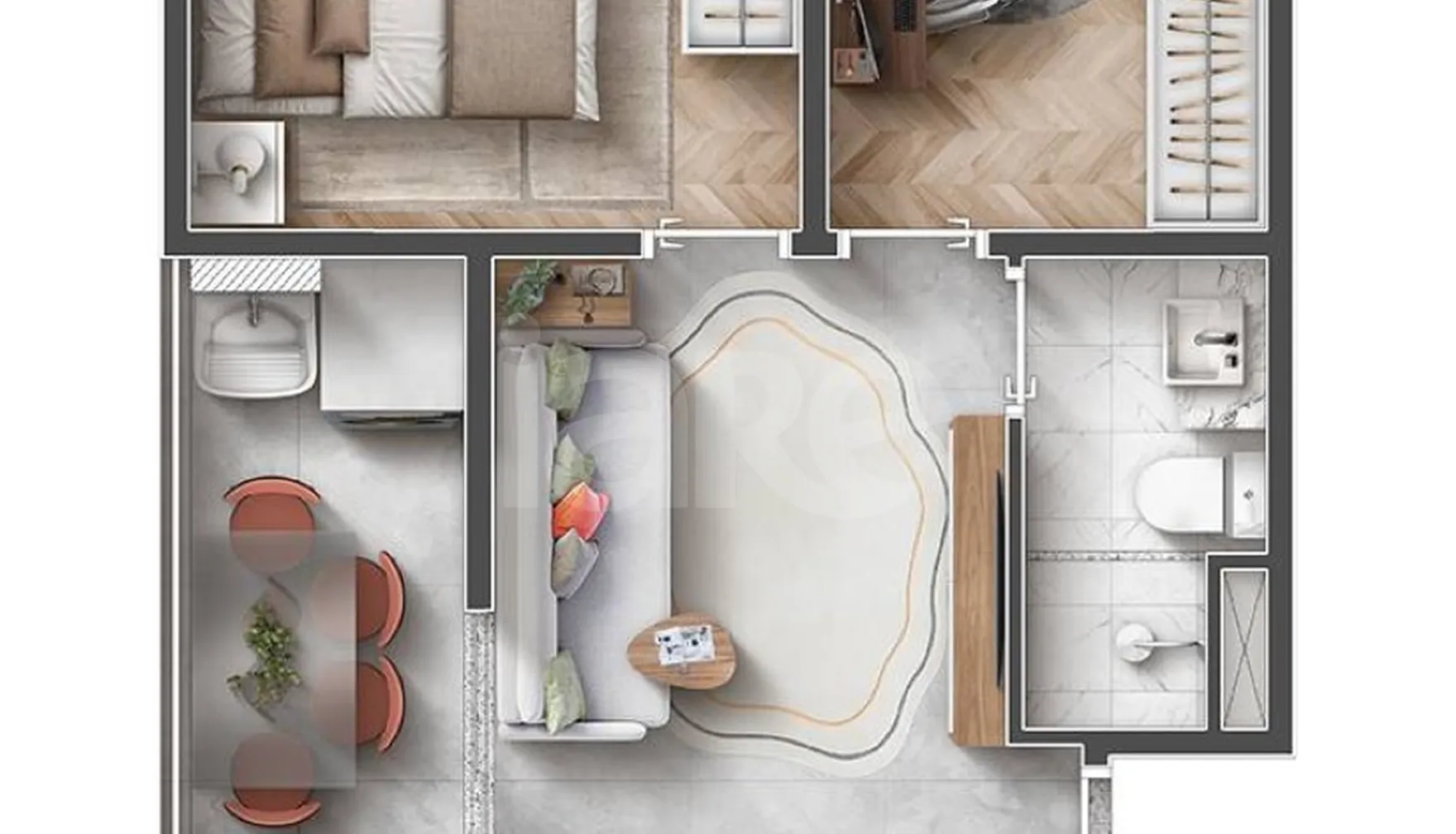 Planta — Apartamento 33,31 m²