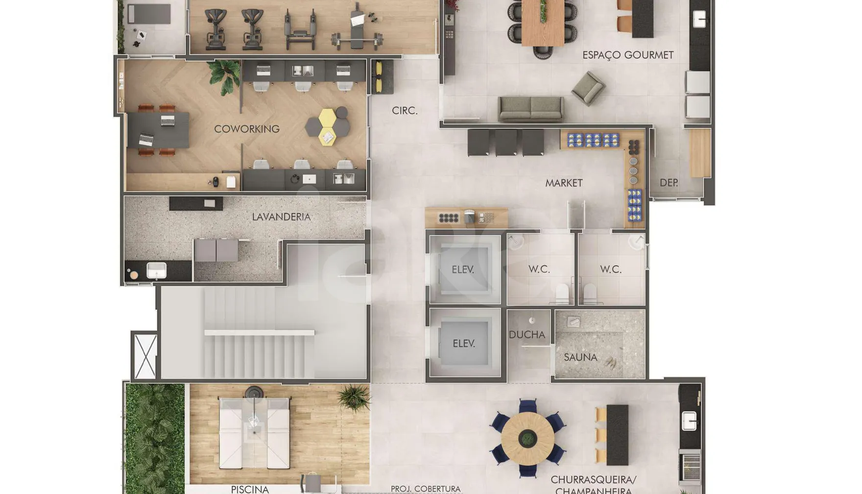 Planta — Pavimento lazer