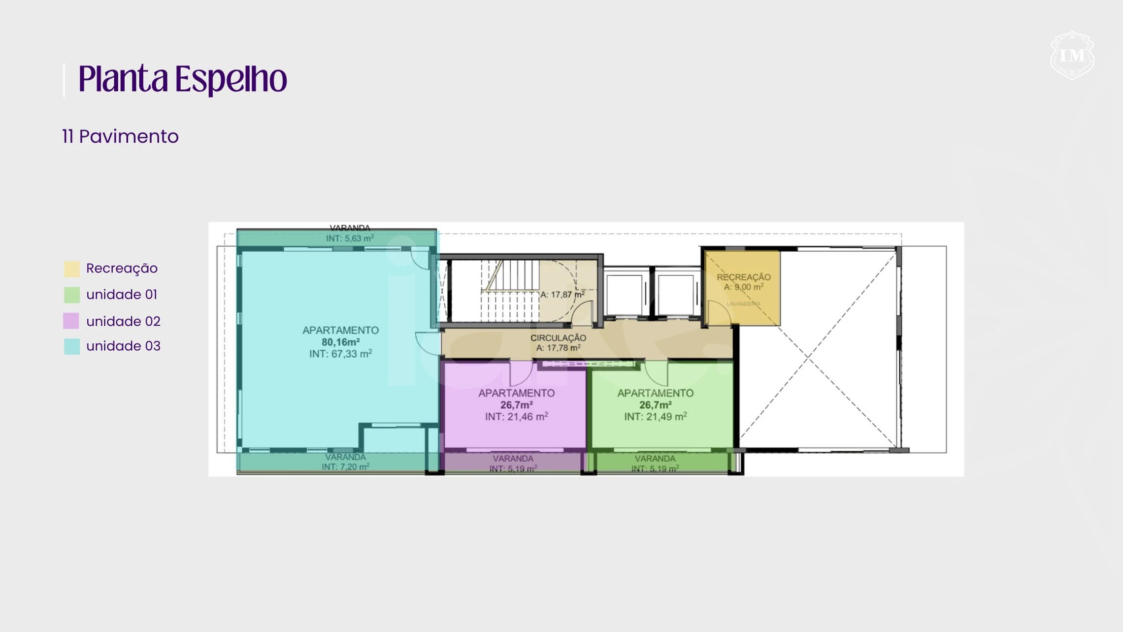 Planta — PLANTA ESPELHO - PAVIMENTO 11