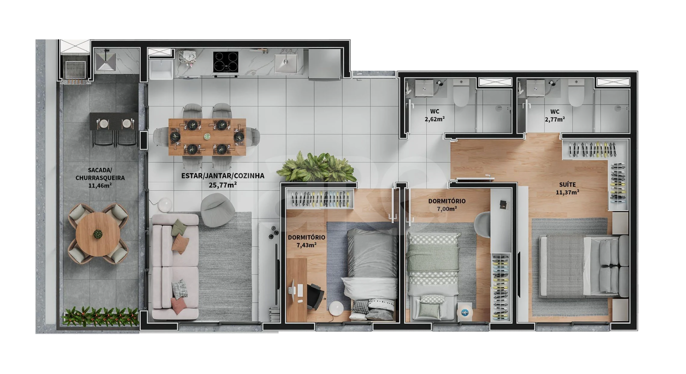 Planta — Apartamento 79,42 m²