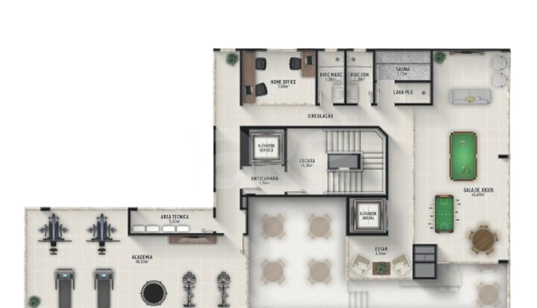 Planta — Pavimento lazer 2