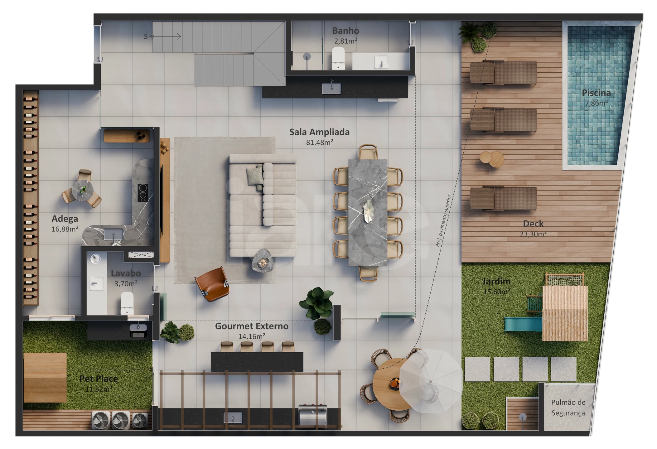 Planta — Garden 445,3 m²