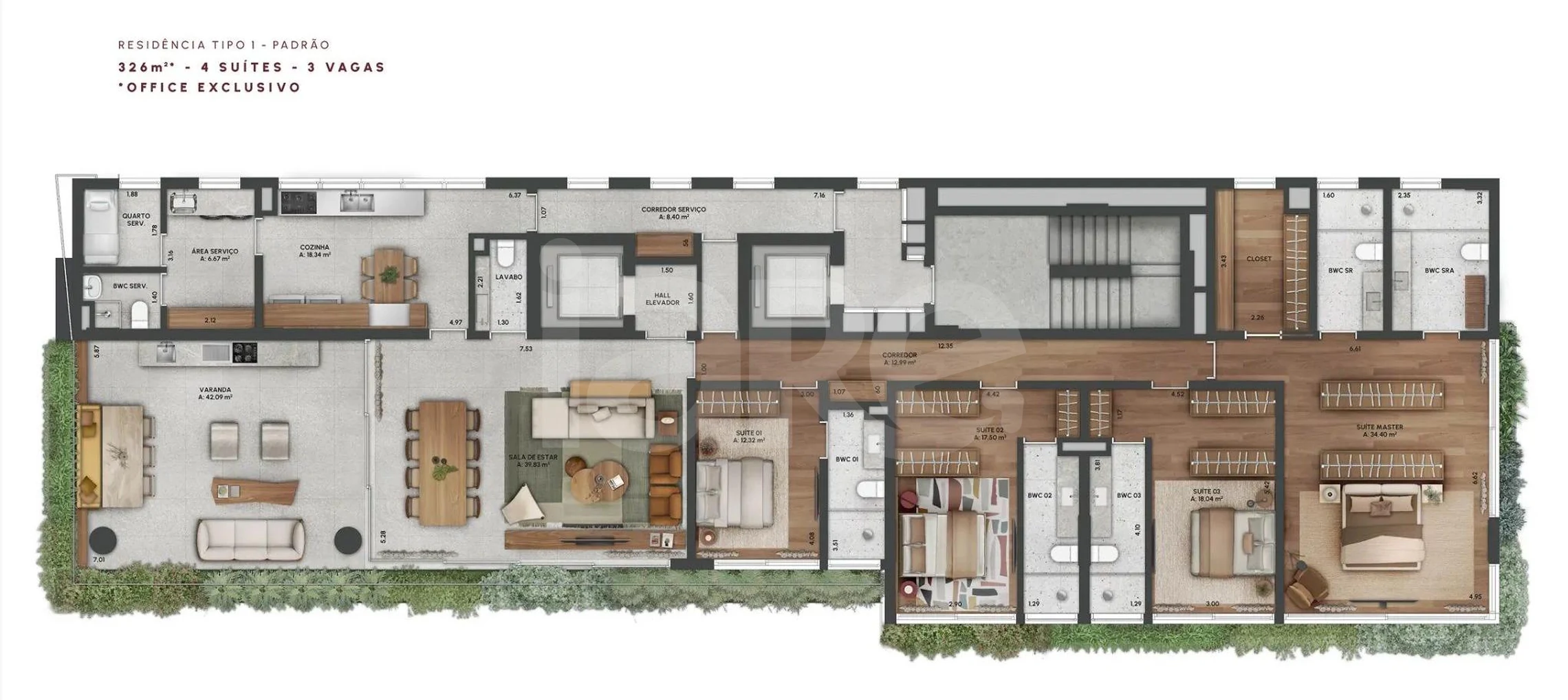 Planta — Apartamento 331,59 m²
