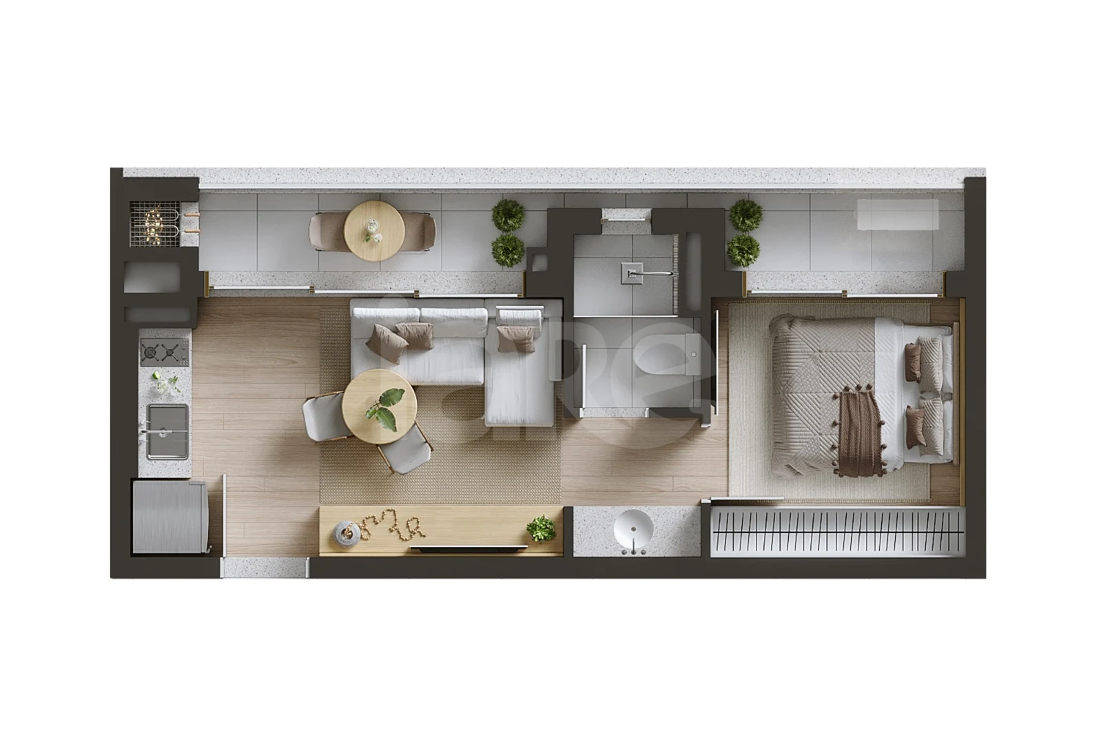 Planta — Apartamento 32,67 m²