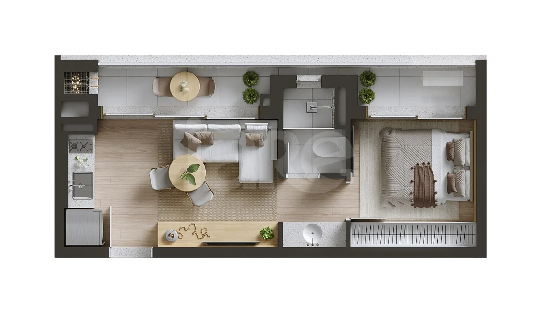 Planta — Apartamento 32,67 m²