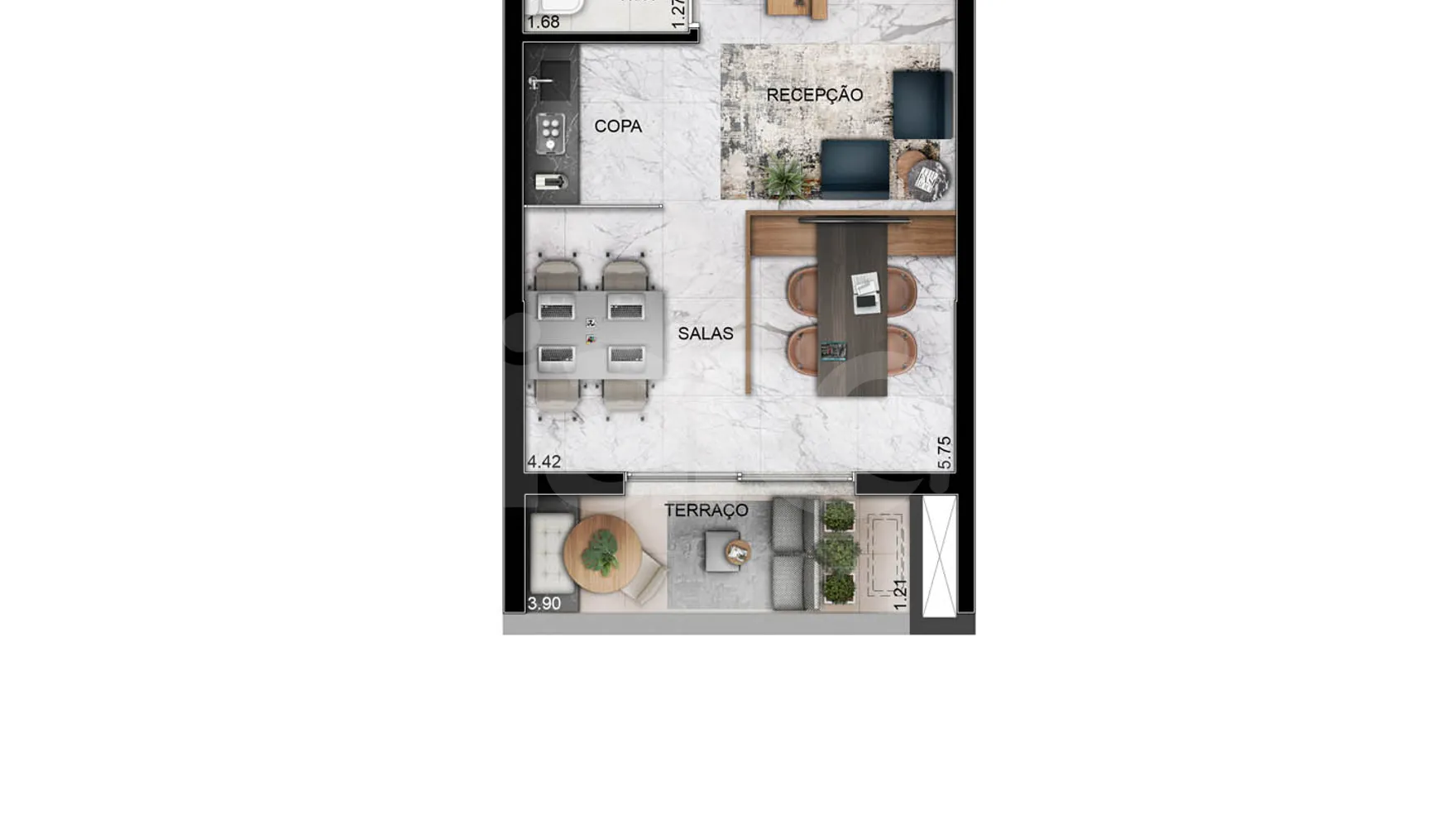 Planta — Sala 29,5 m²
