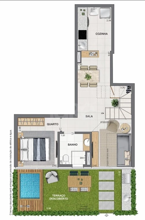 Planta — Garden 95,92 m² · 1º pavimento