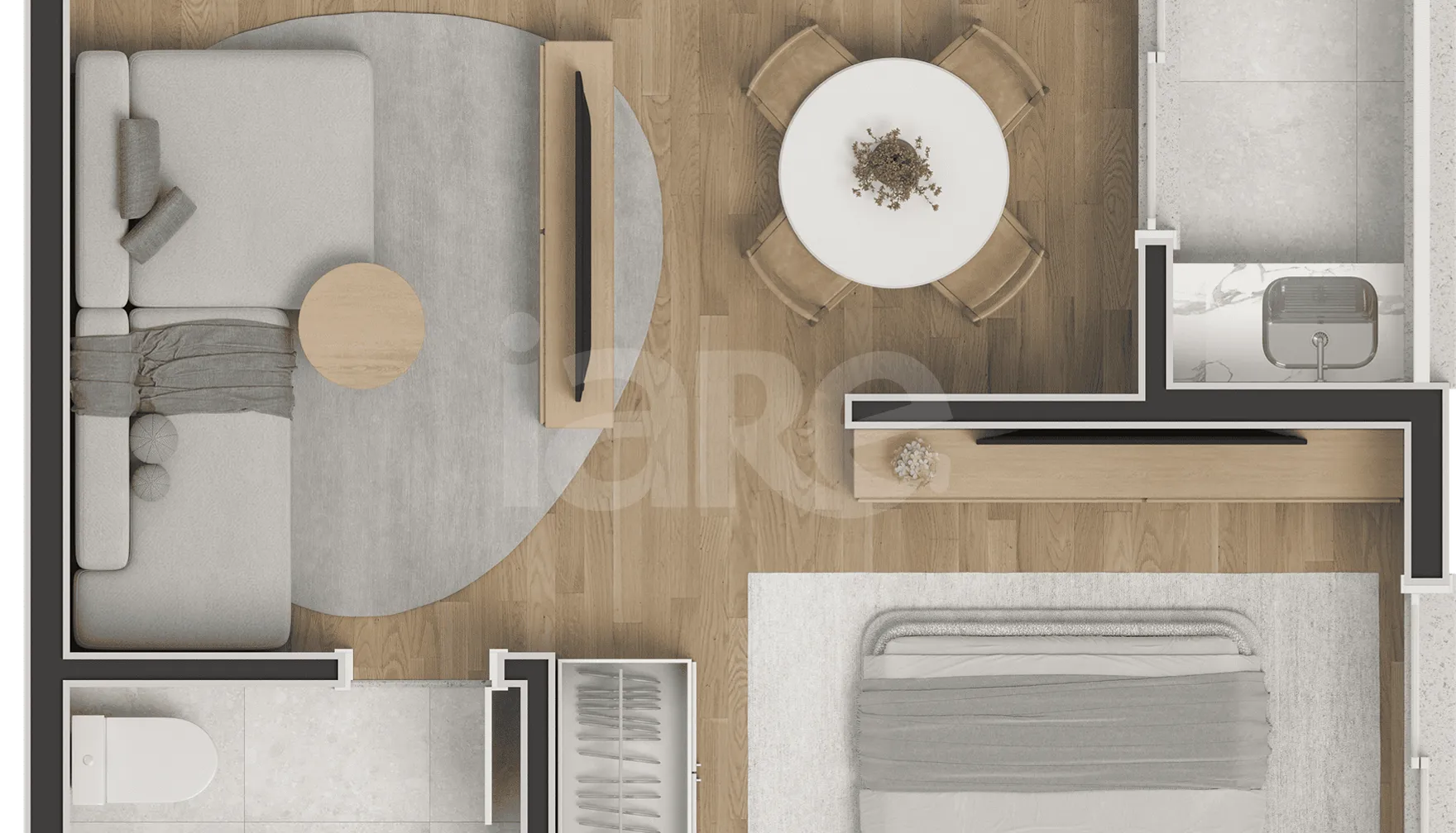 Planta — Studio 40,76 m²
