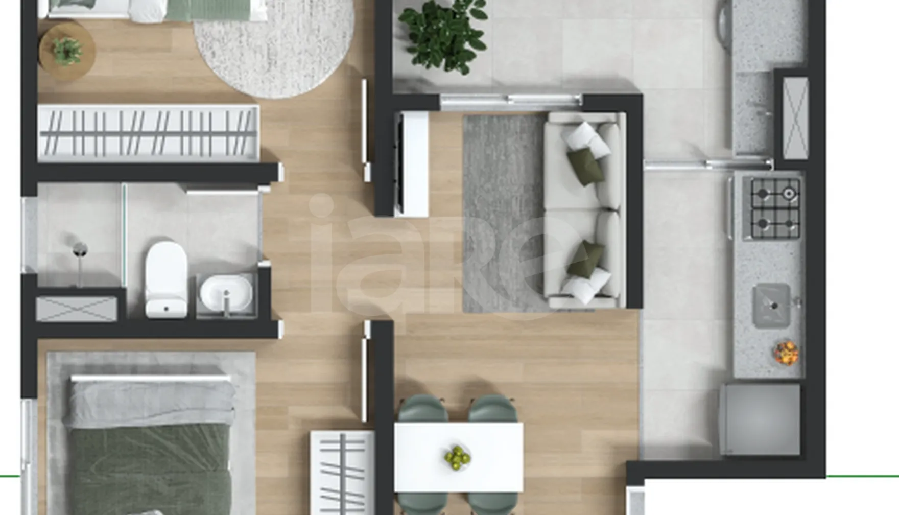 Planta — Apartamento 37,32 m²