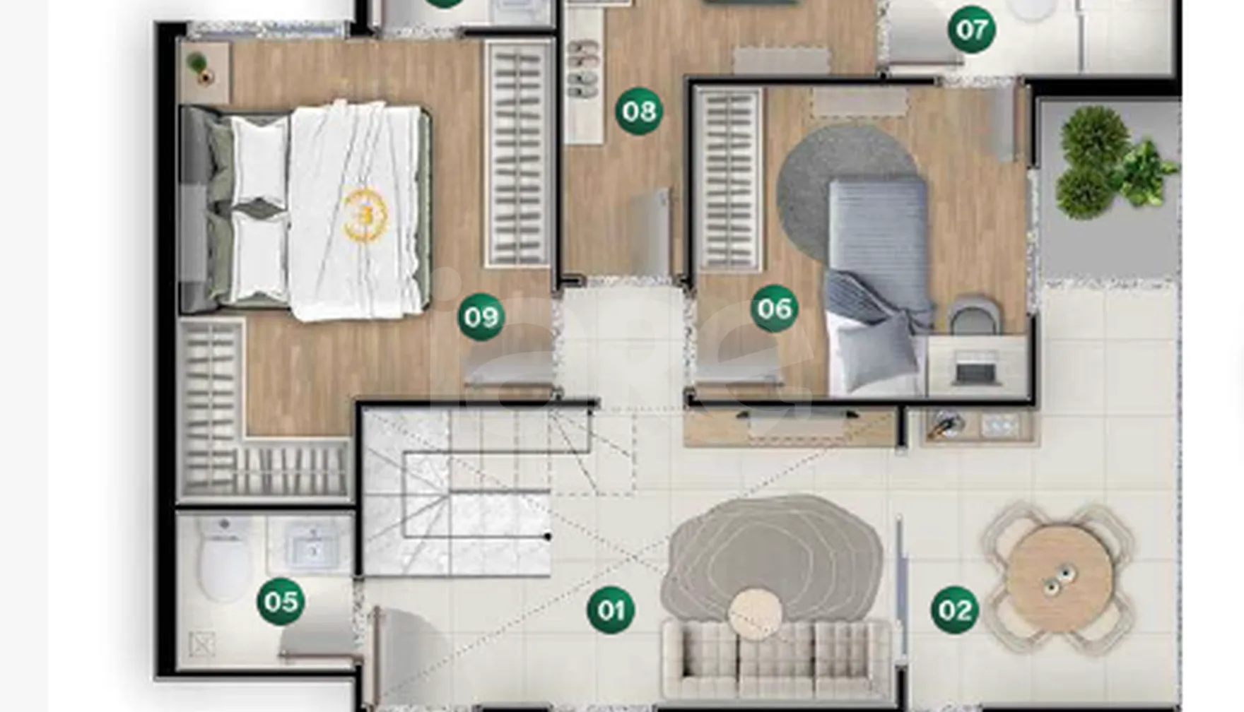 Planta — Cobertura Duplex 125,21 m²