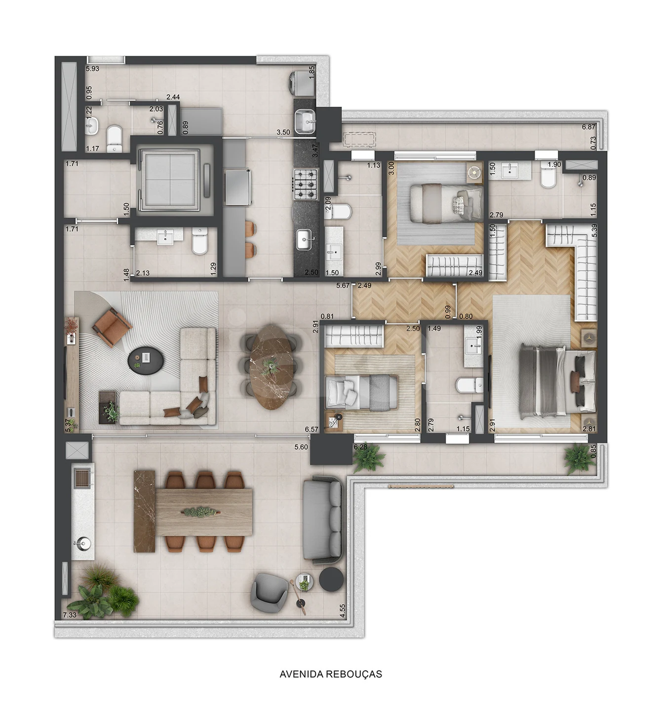 Planta — Apartamento 162,32 m²