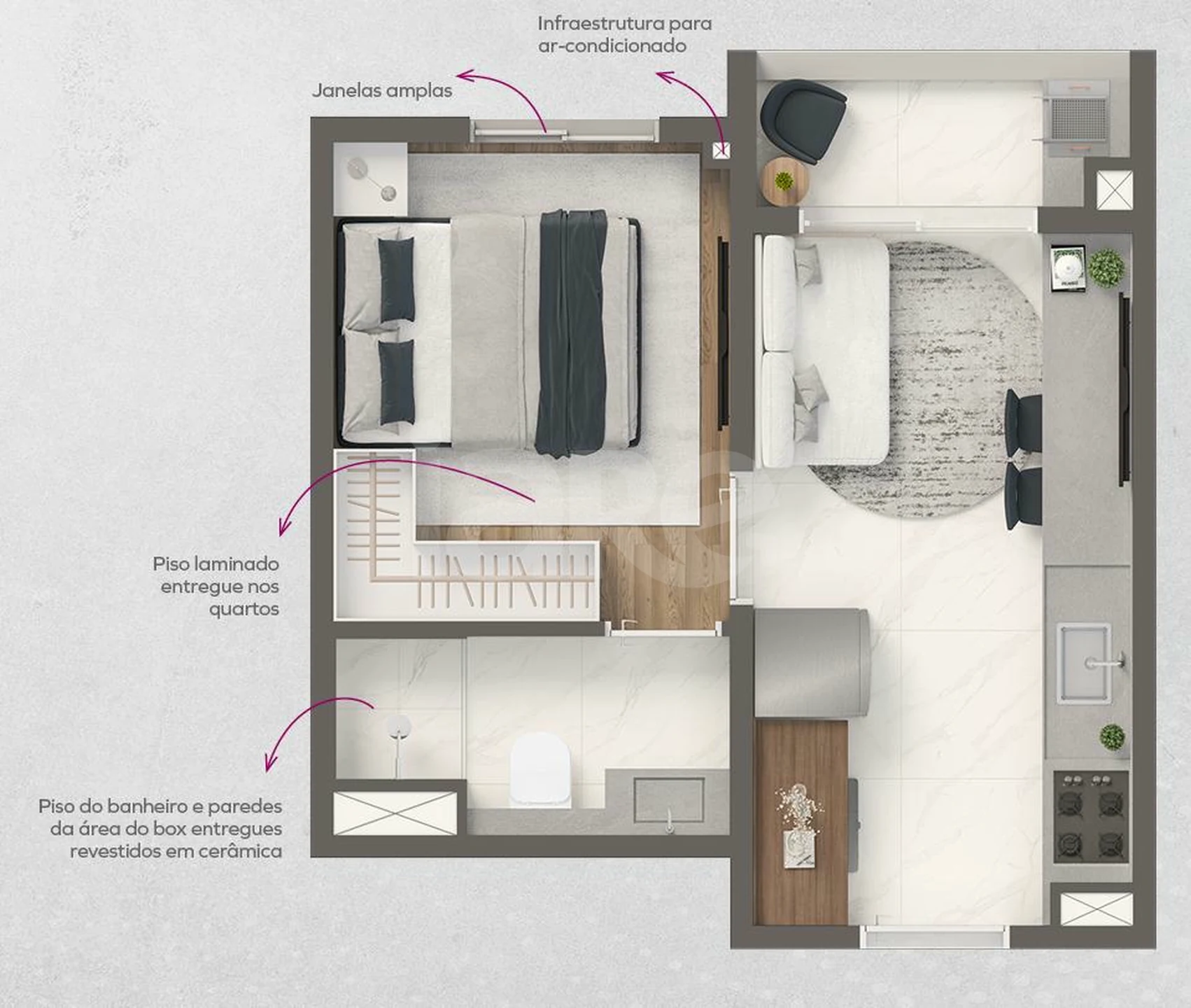 Planta — Apartamento 25,03 m²