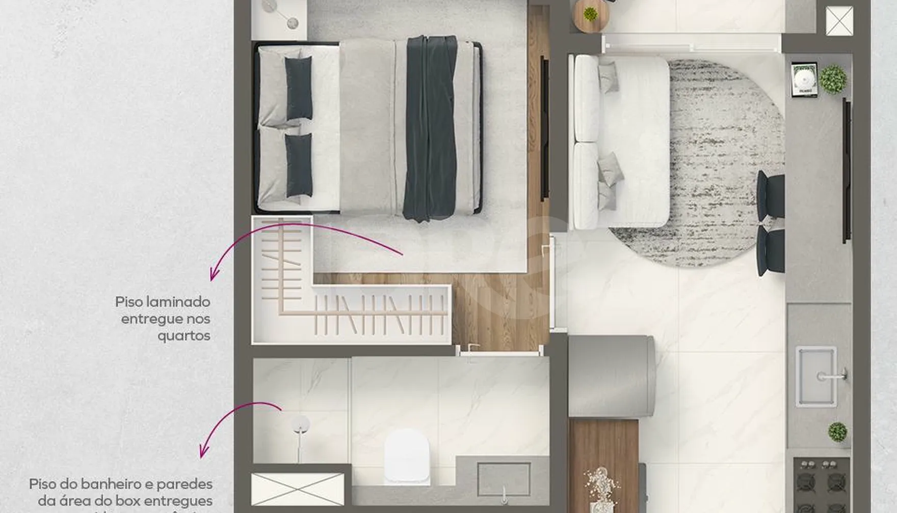 Planta — Apartamento 25,03 m²
