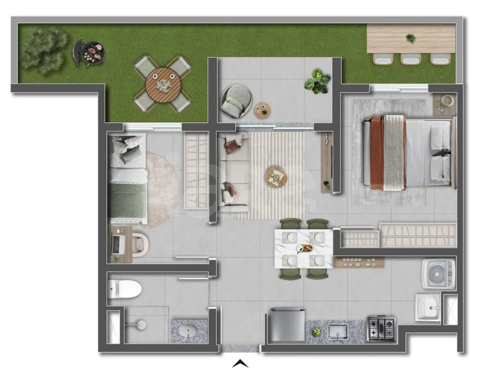 Planta — Garden 53,57 m²