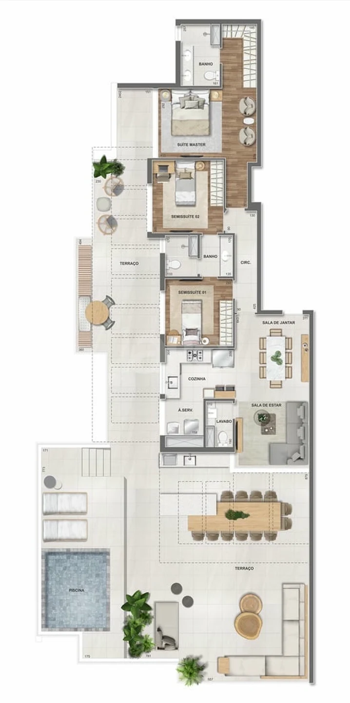 Planta — Cobertura Horizontal 239,86 m²