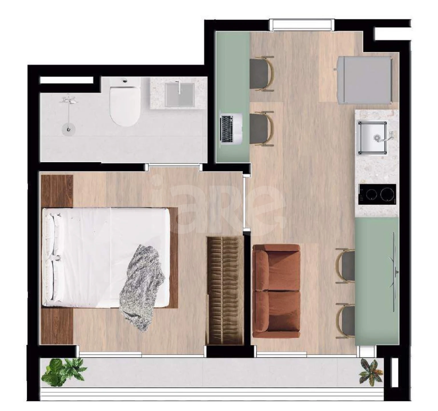 Planta — Apartamento 24,79 m²