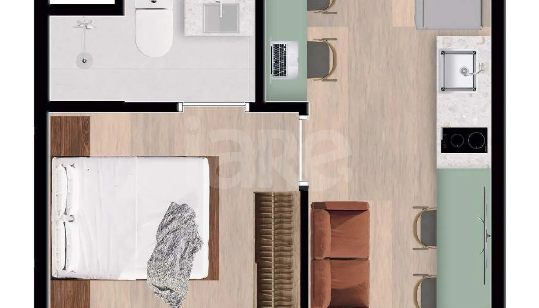 Planta — Apartamento 24,79 m²