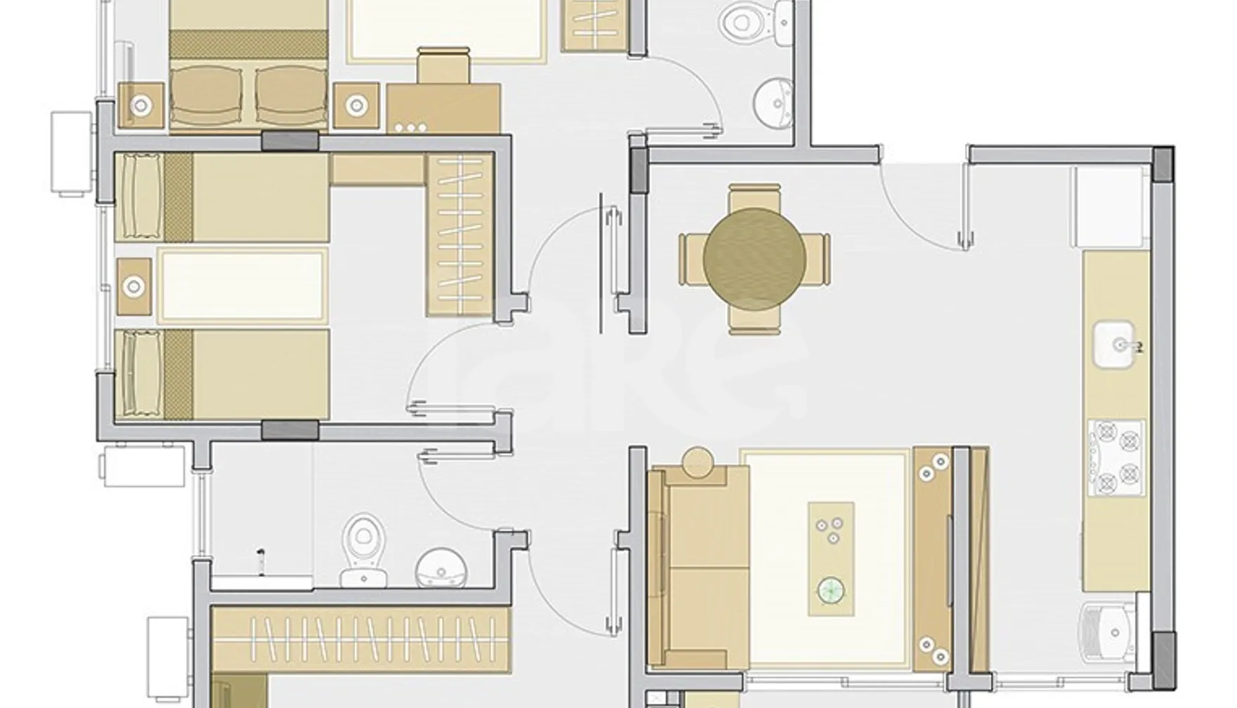 Planta — Apartamento 69,84 m²