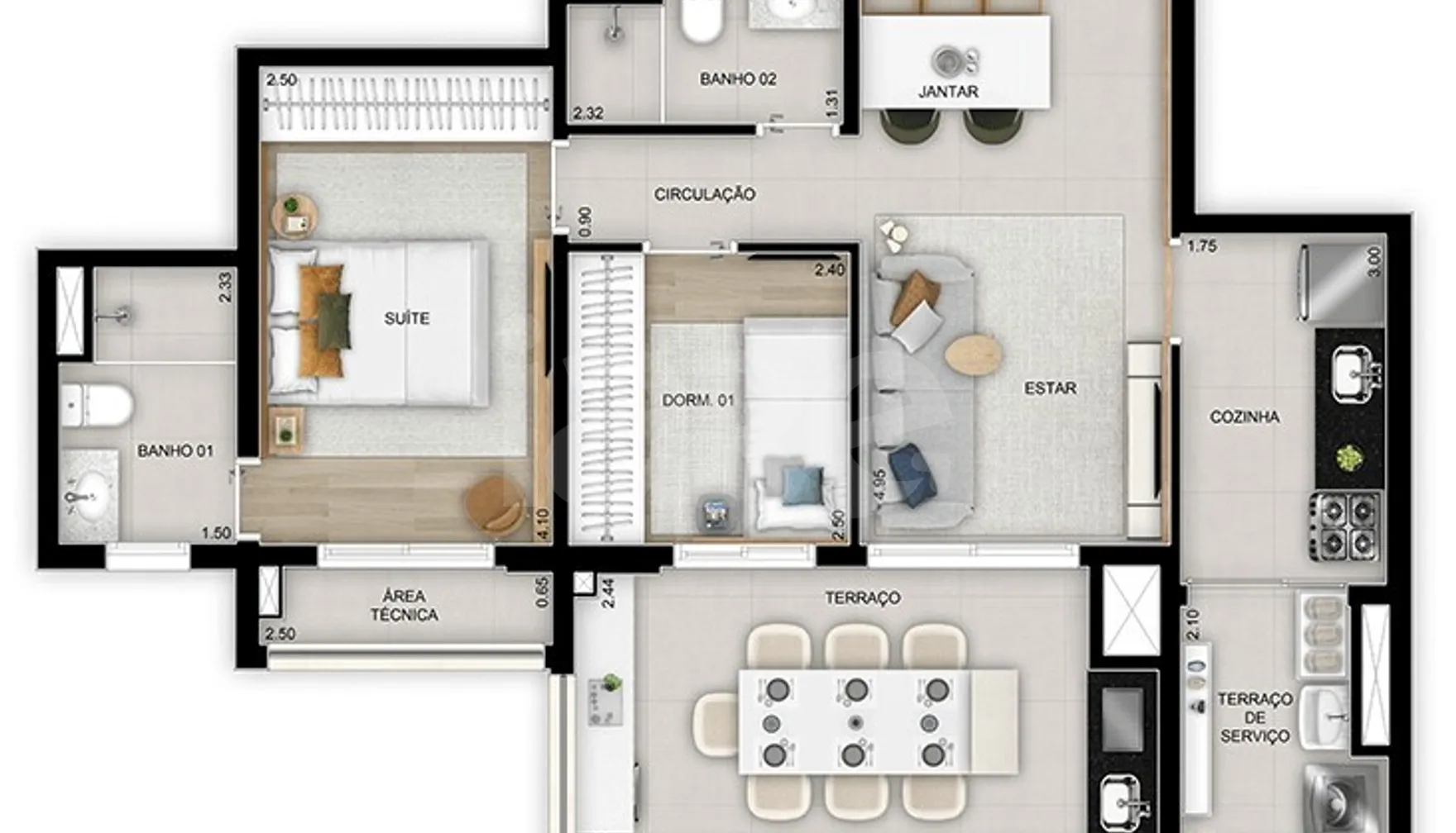 Planta — Apartamento 70 m²