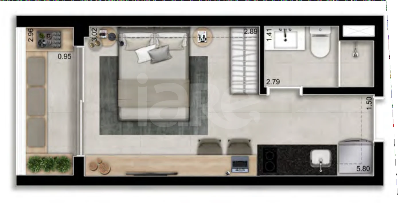 Planta — Studio 23,26 m²