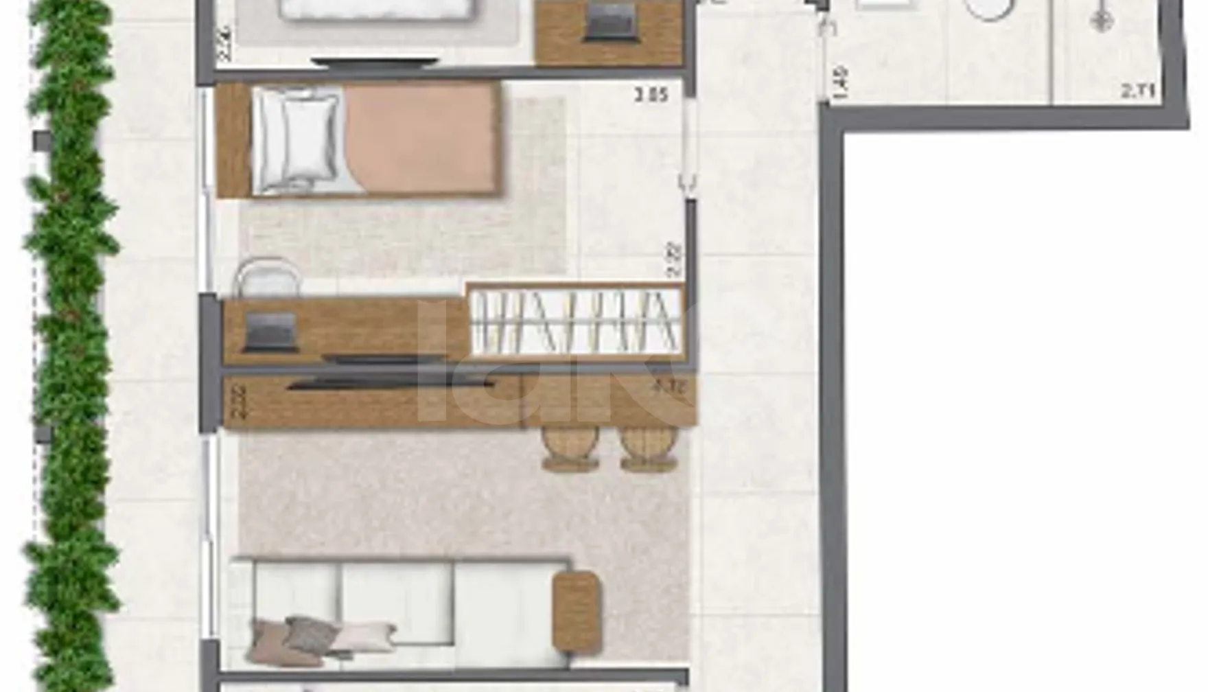 Planta — Apartamento 62,78 m²