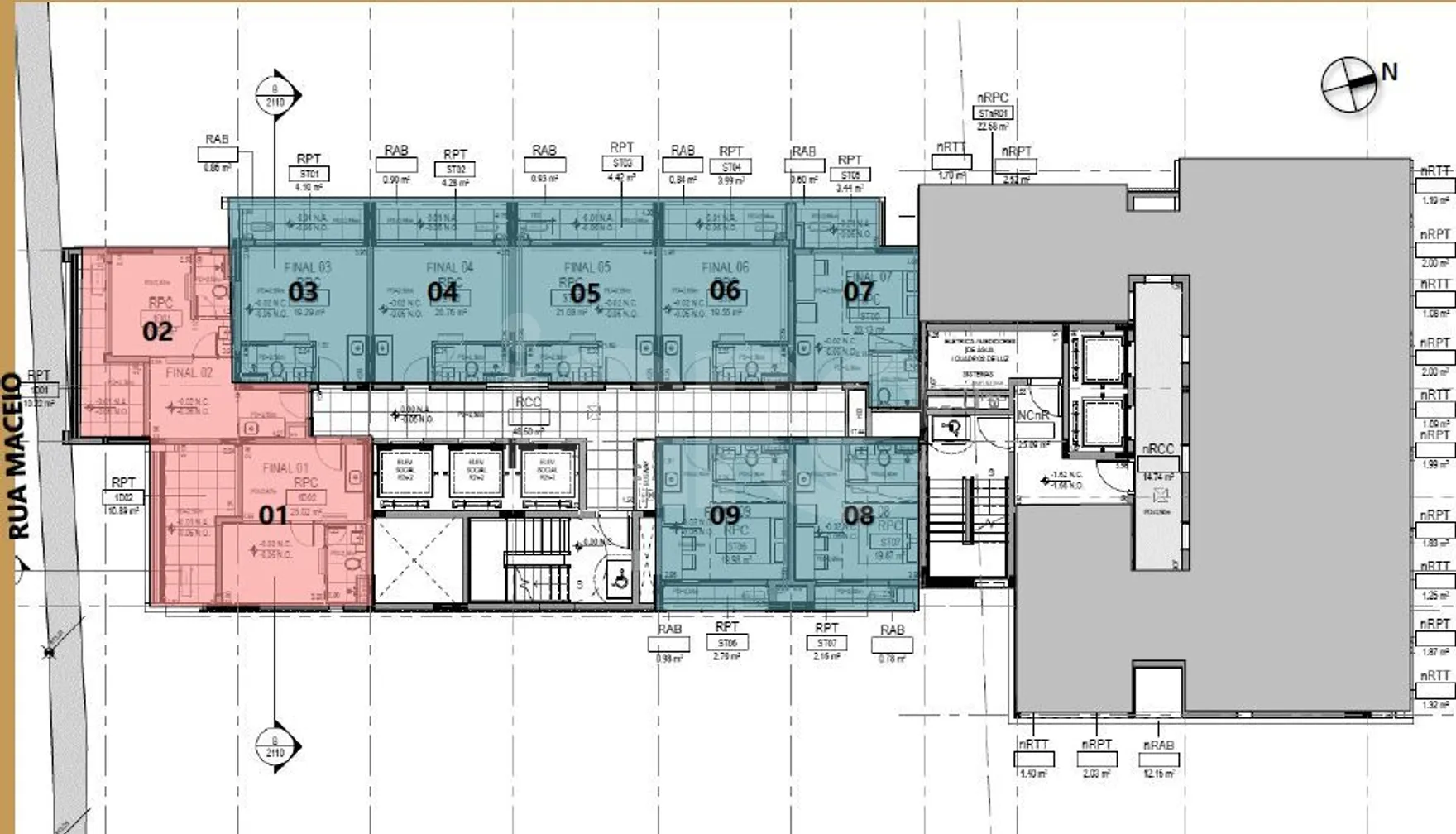 Planta — Pavimento 2° ao 6º andar