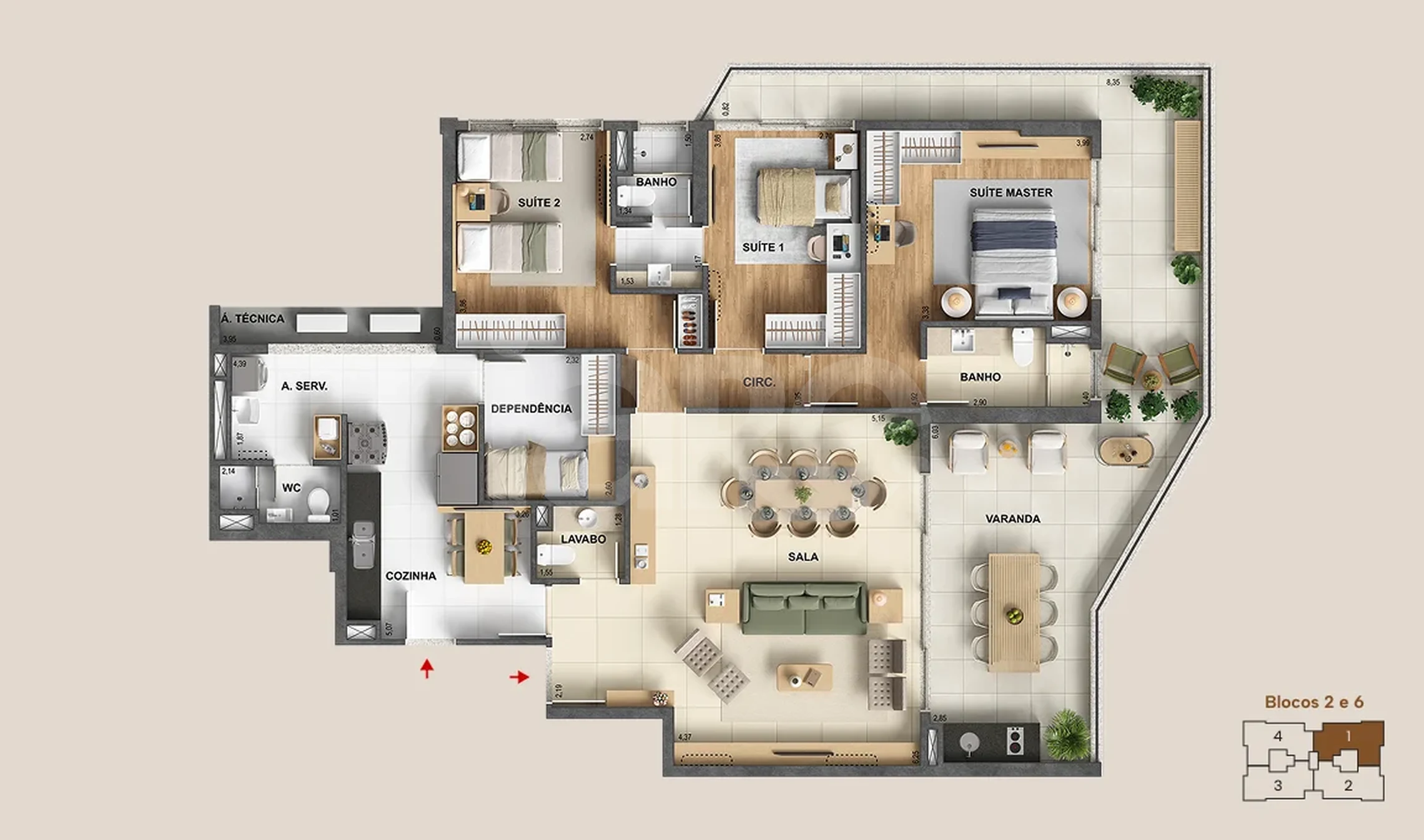 Planta — Apartamento 178,49 m²