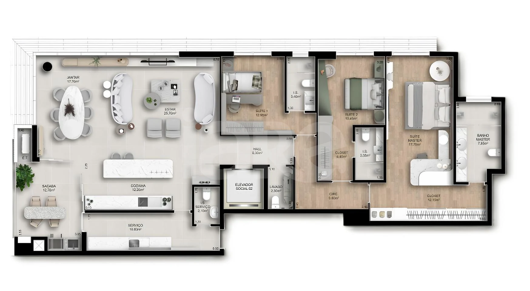 Planta — Apartamento 193 m²