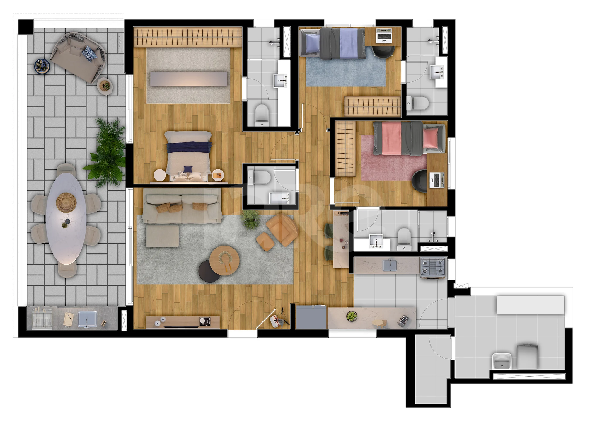 Planta — Apartamento 130 m²