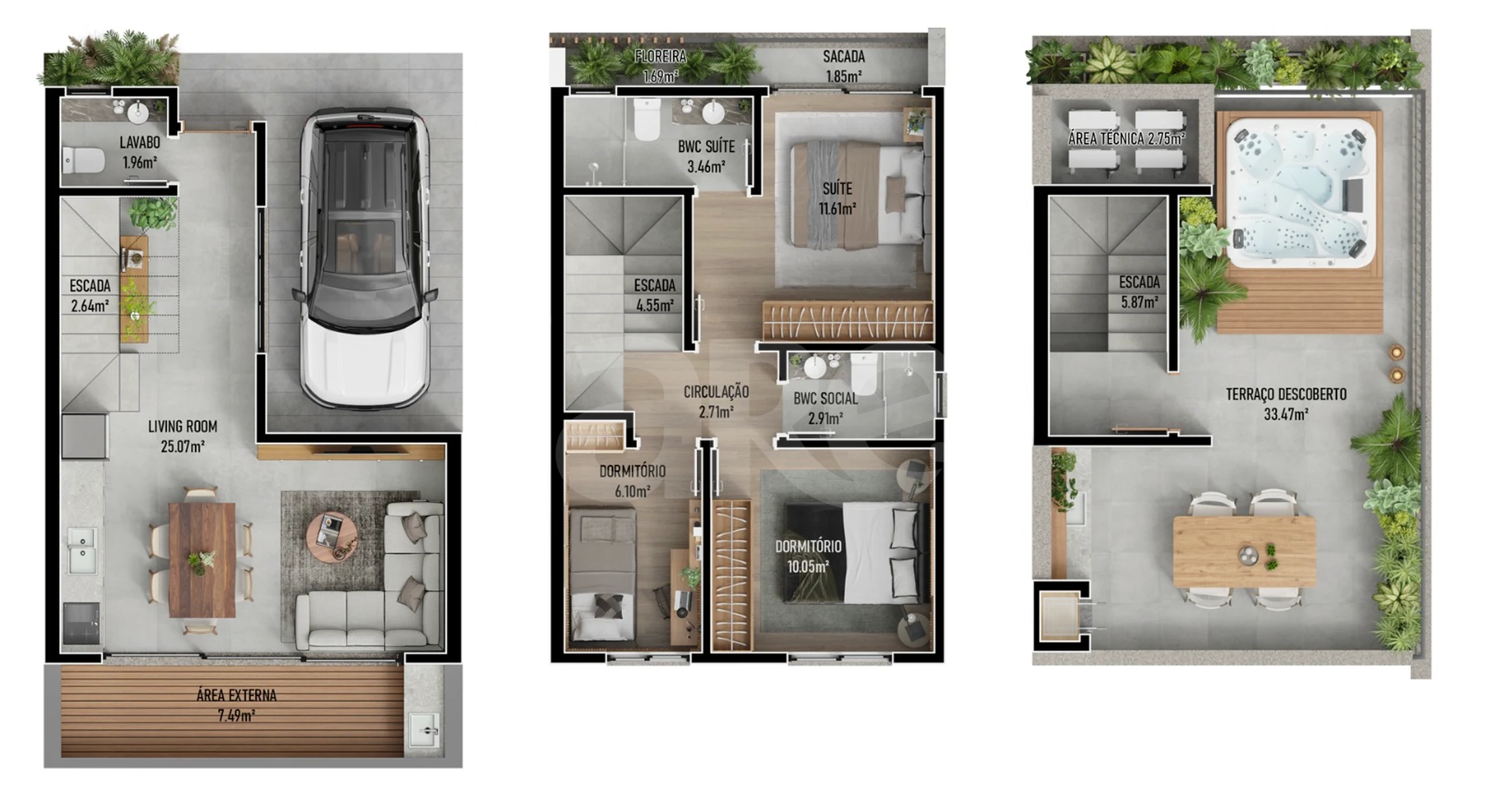 Planta — Casa em Condomínio 165,38 m²