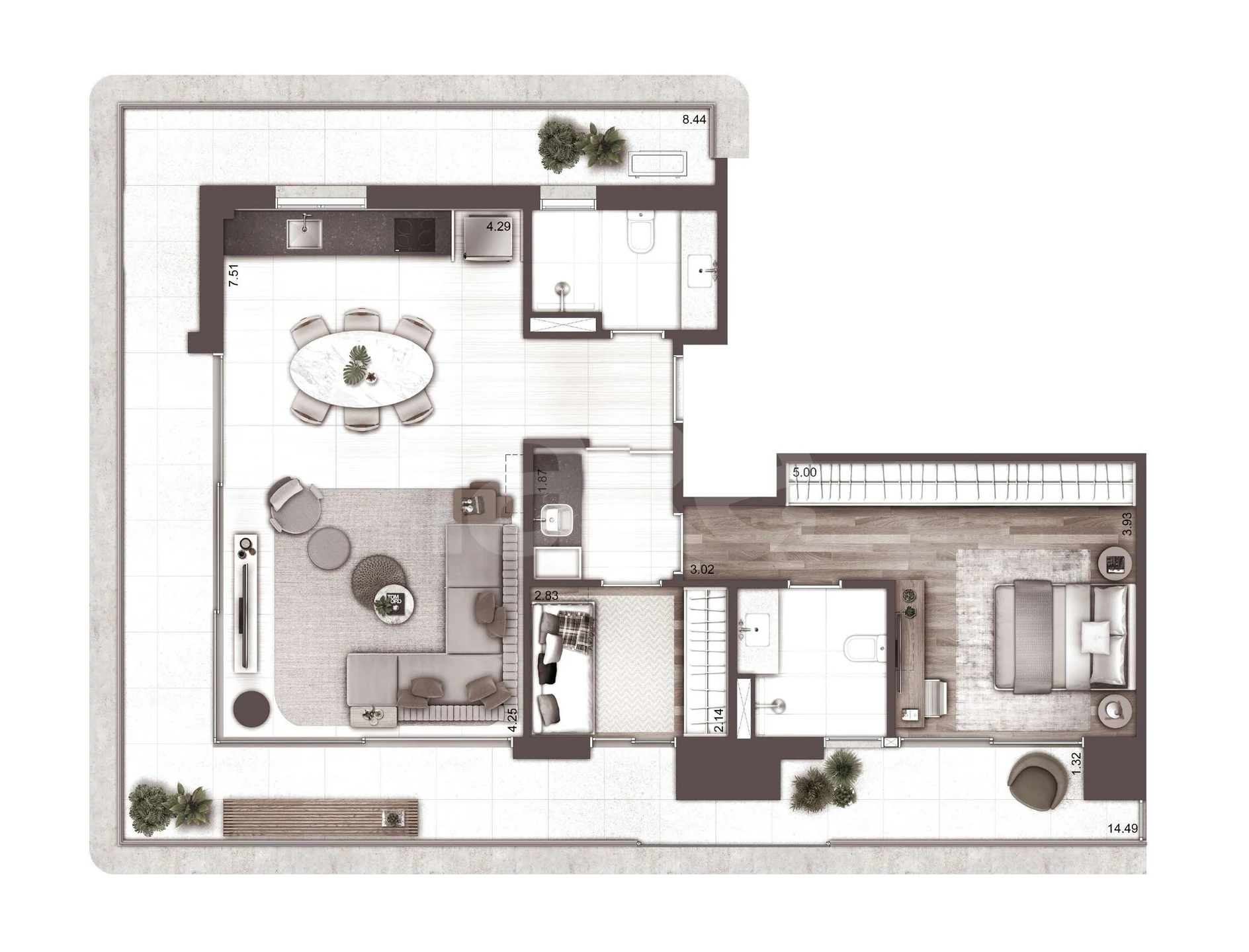 Planta — Garden 130,1 m²