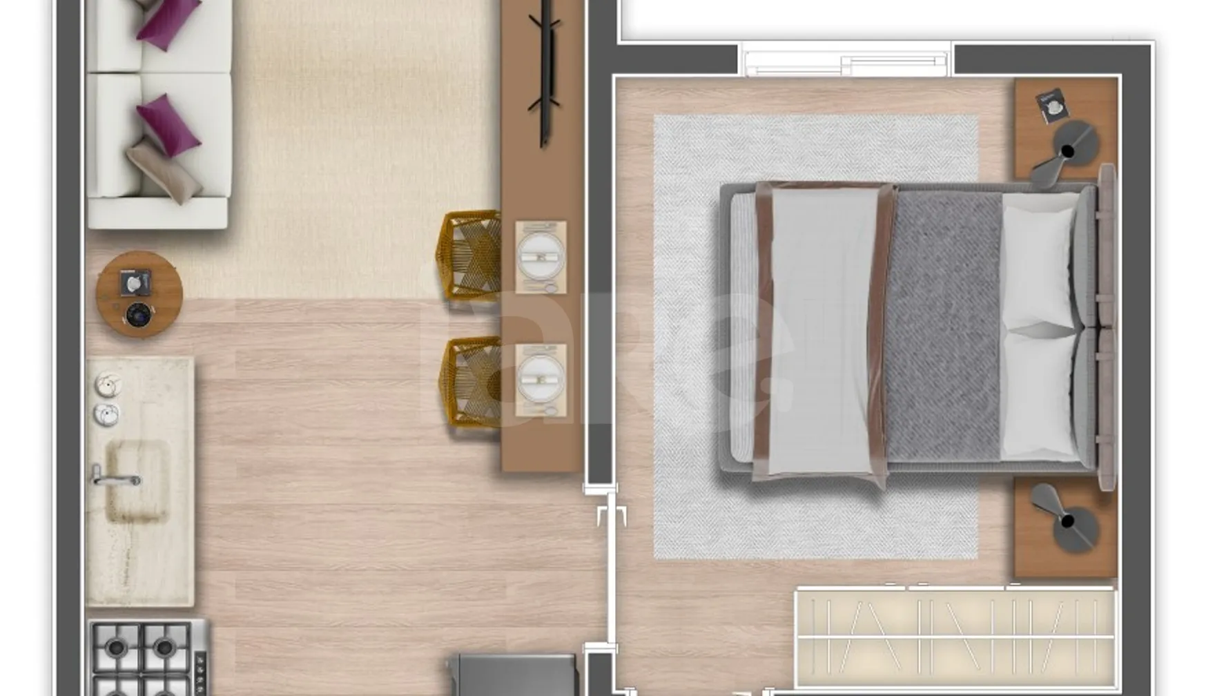 Planta — Apartamento 24,93 m²