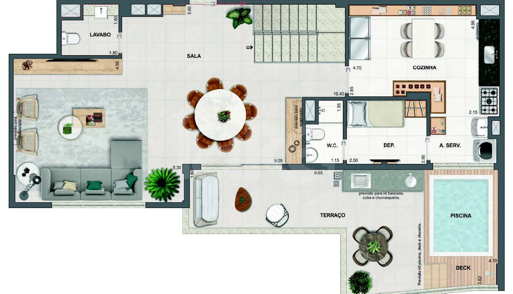 Planta — Cobertura Horizontal 240,49 m²