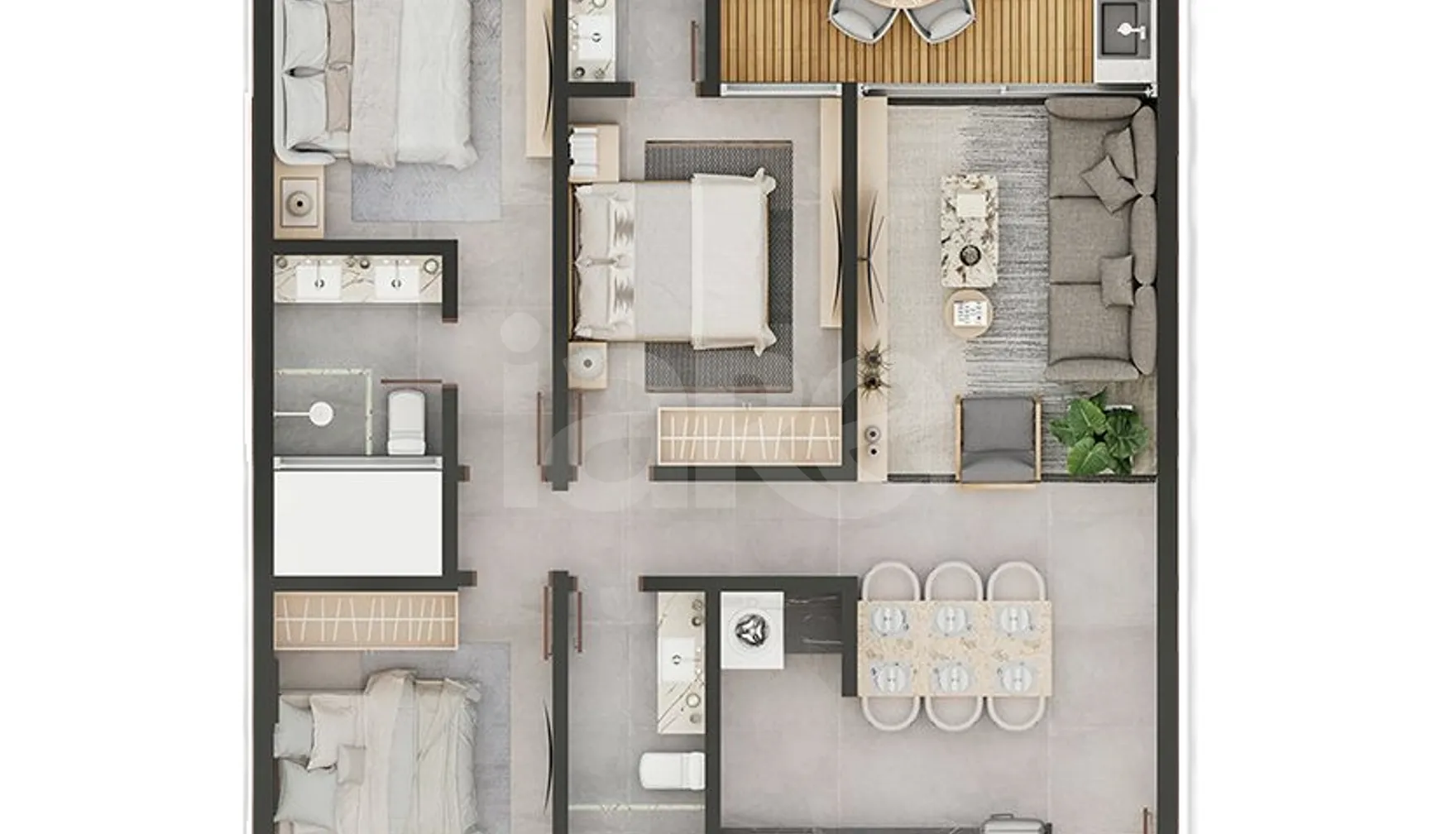 Planta — Apartamento 93,71 m²