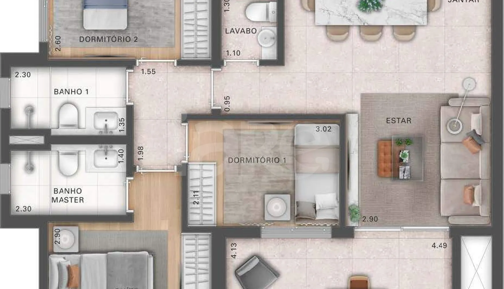 Planta — Apartamento 109,5 m²