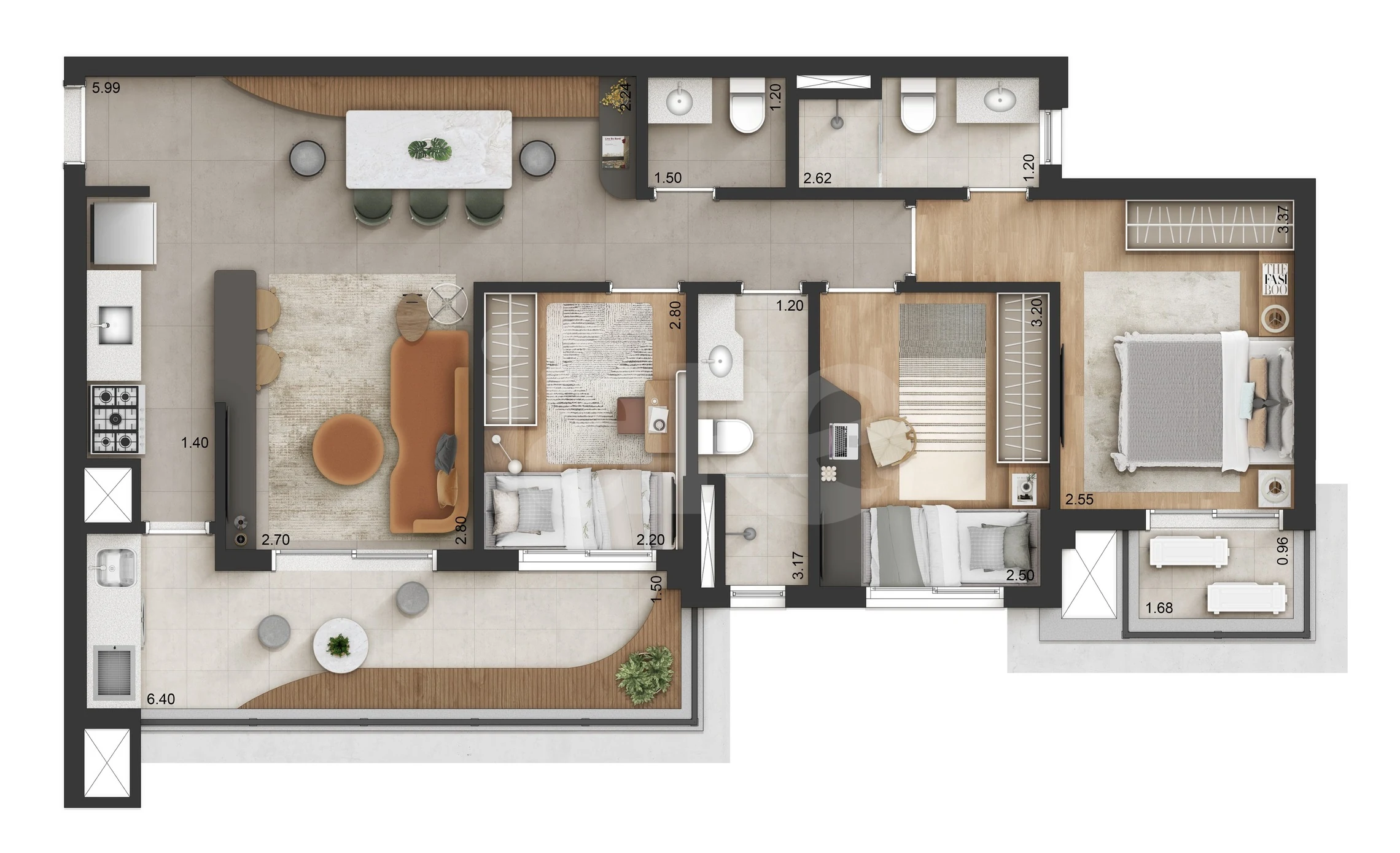 Planta — Apartamento 85,33 m²