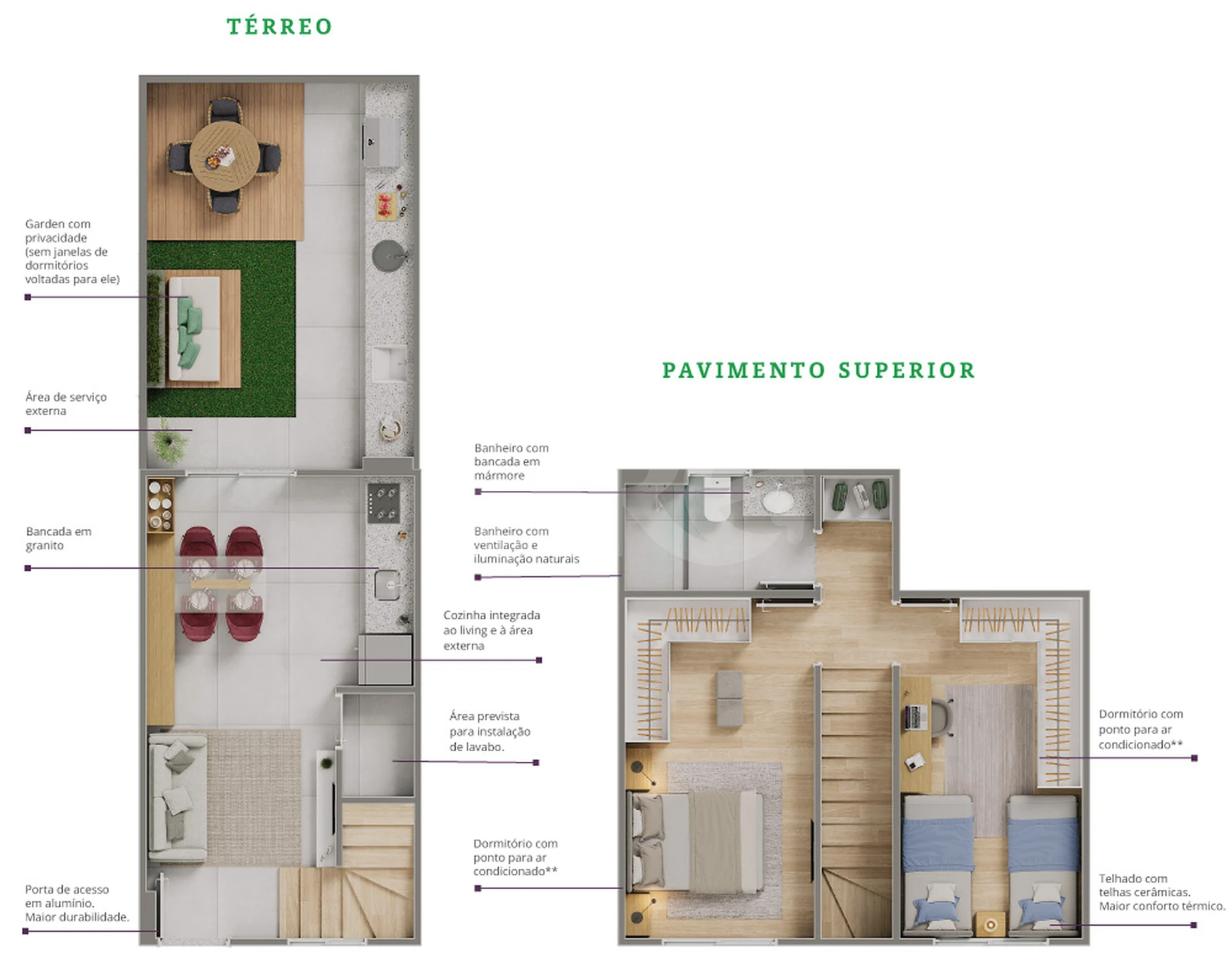 Planta — Casa em Condomínio 55,18 m²