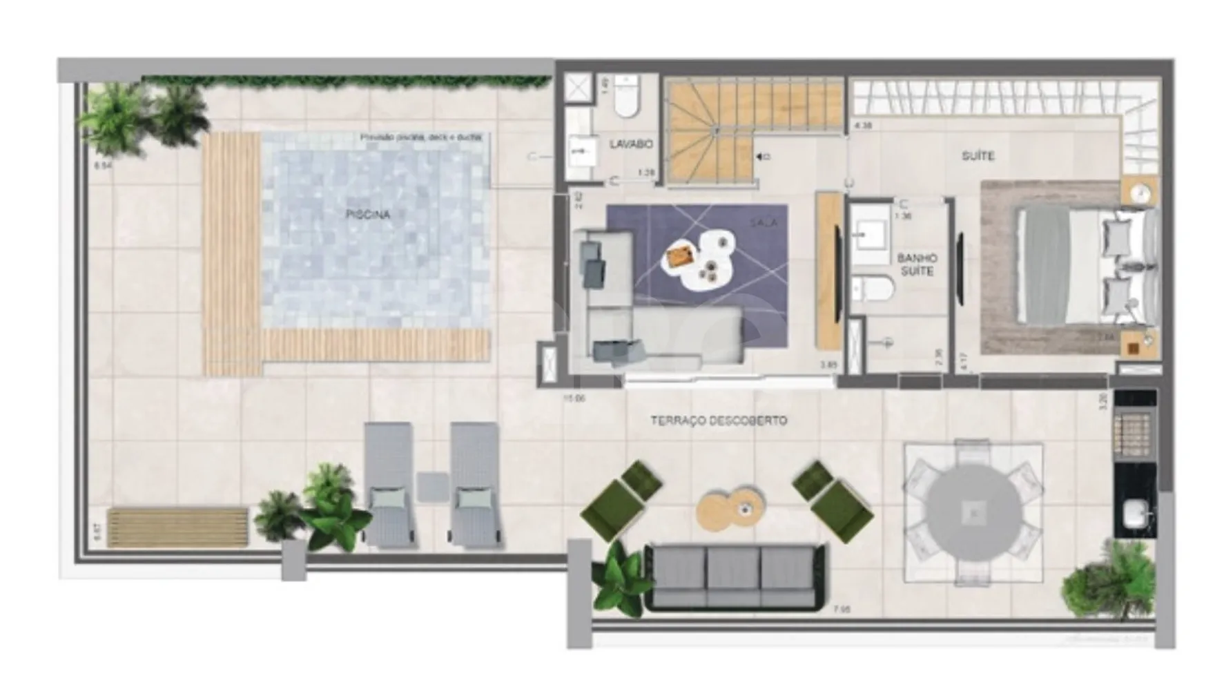 Planta — Cobertura Duplex 238,07 m²